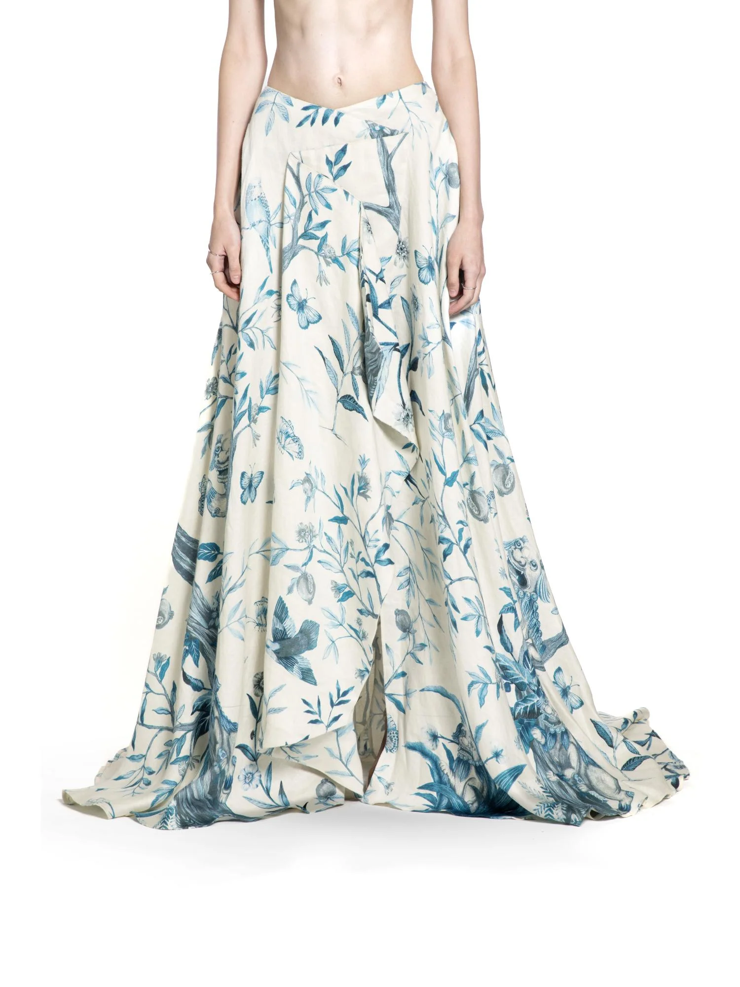 Asymmetric Porcelain Sculpture Maxi Skirt - Image 3