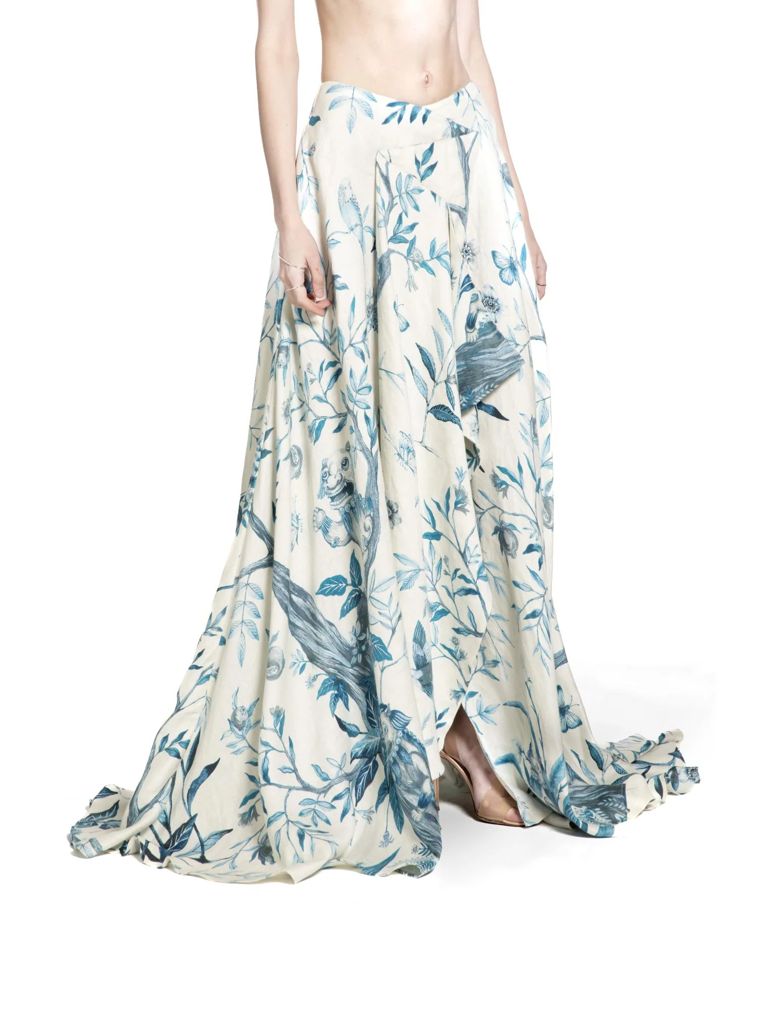Asymmetric Porcelain Sculpture Maxi Skirt - Image 4