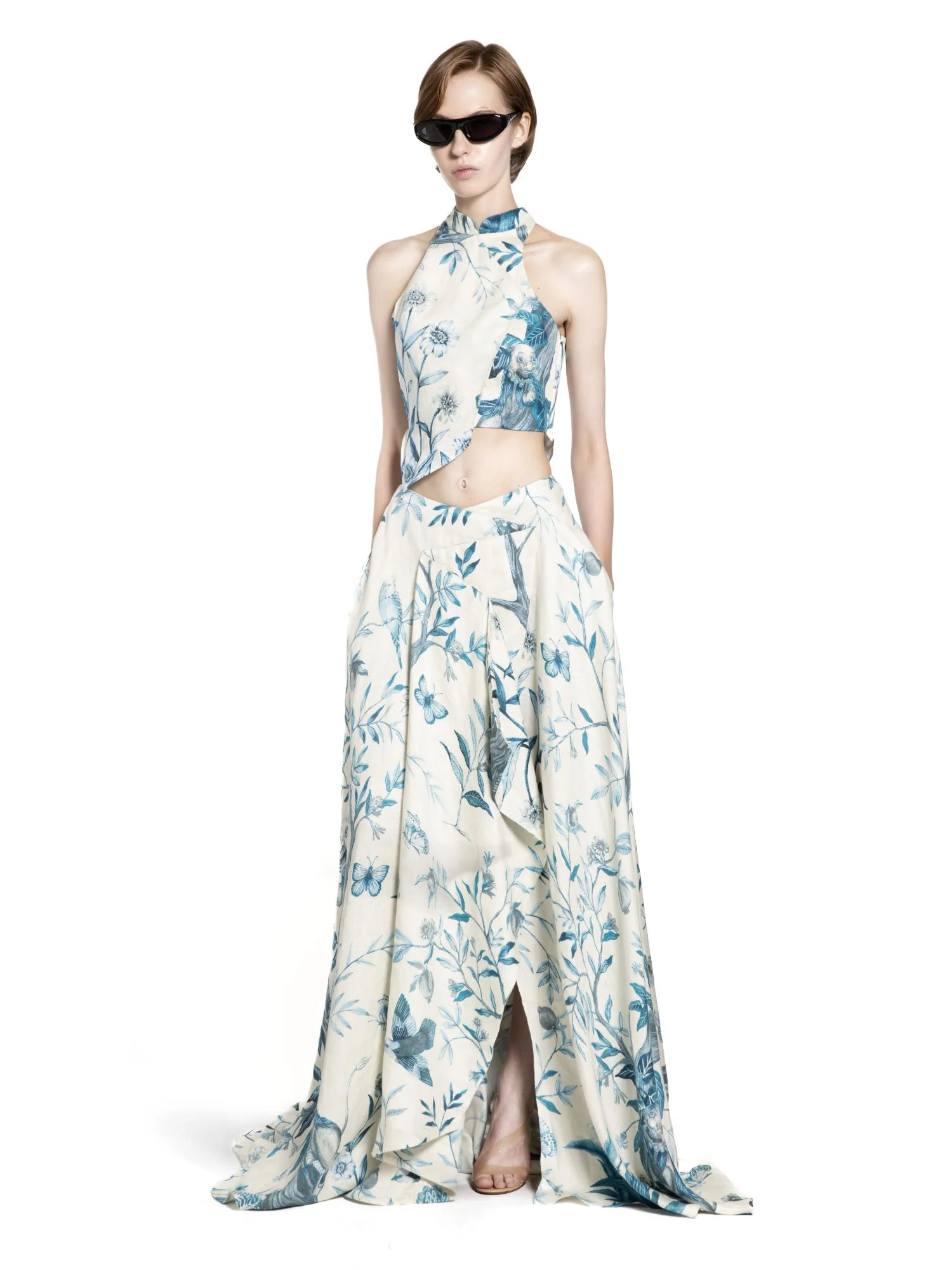 Asymmetric Porcelain Sculpture Maxi Skirt - Image 6