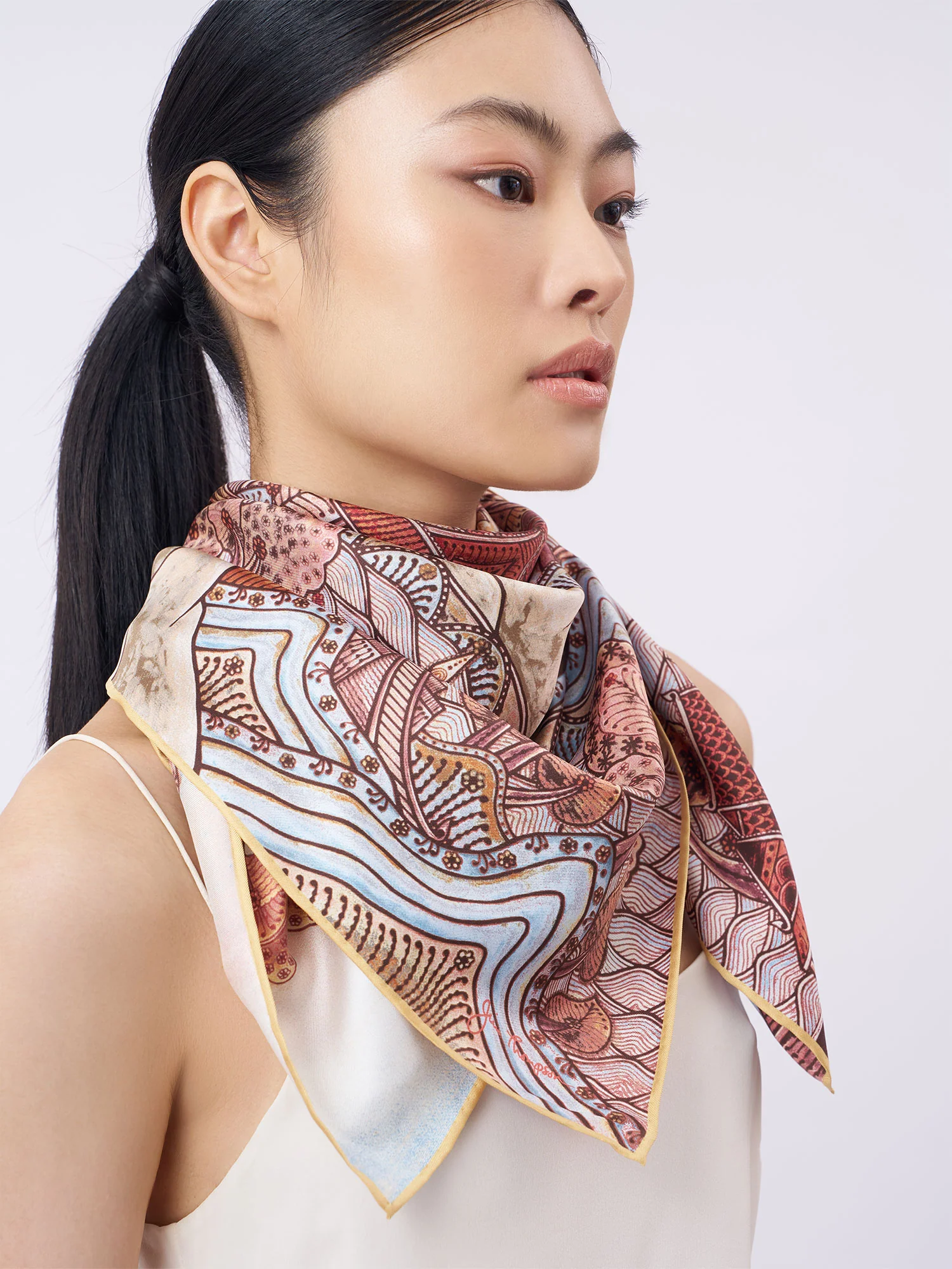 Ayothaya Kingdom Silk Scarf - Image 3