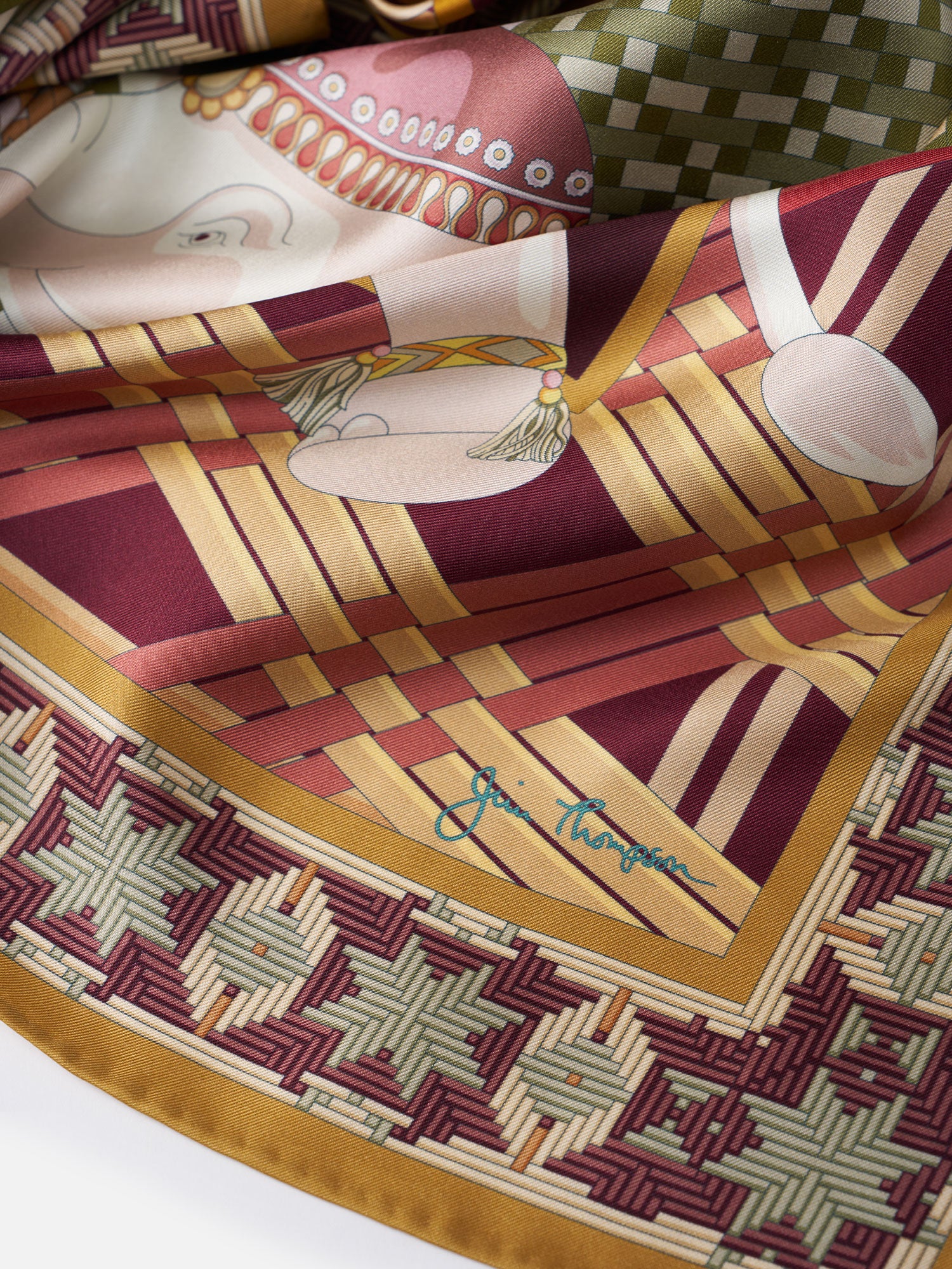 Basketry Weaving Silk Scarf - Image 2