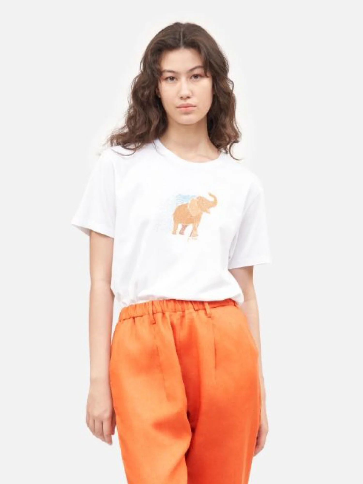 Bathing Elephant Cotton T-Shirt - Image 3