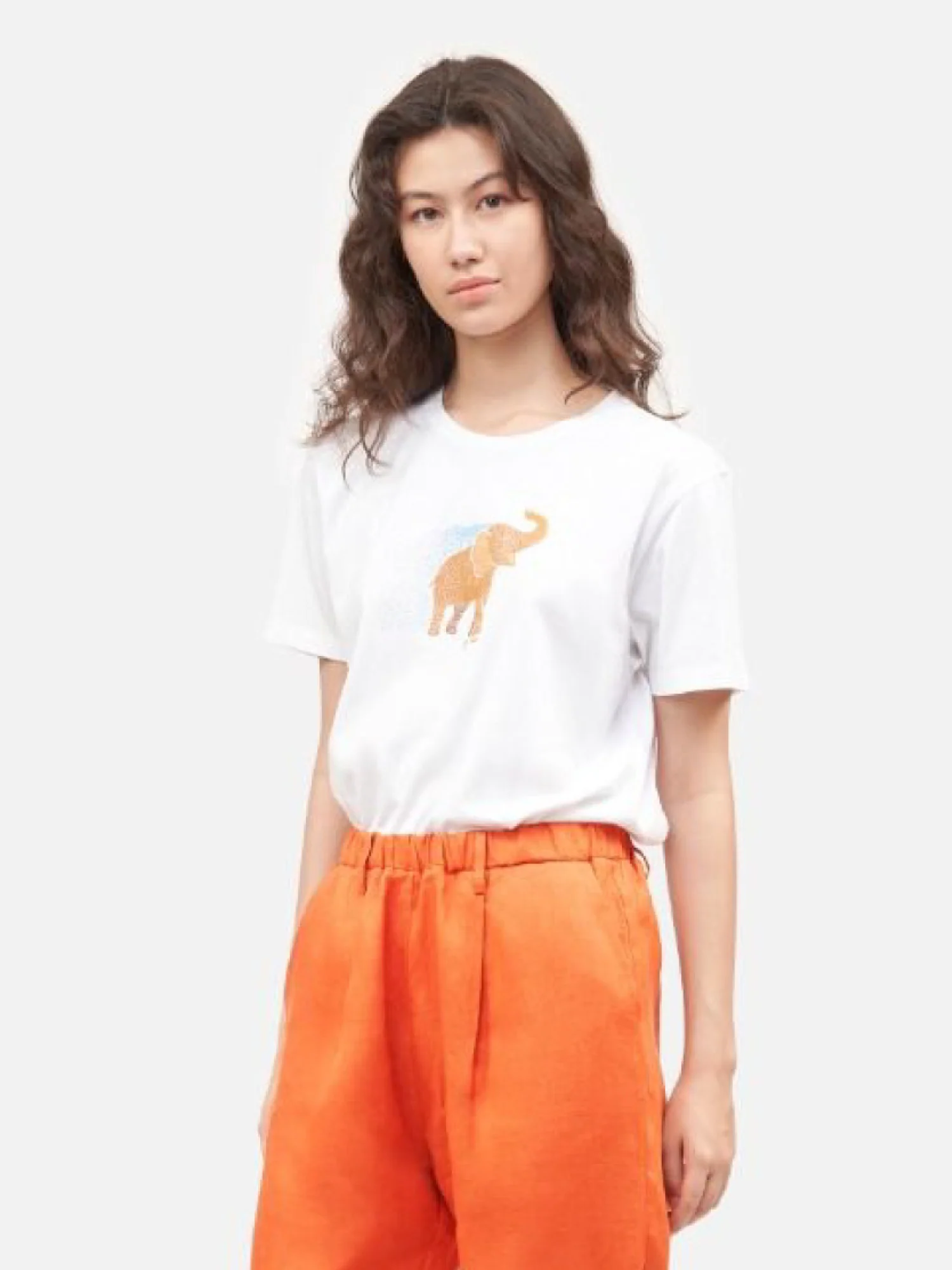 Bathing Elephant Cotton T-Shirt - Image 4