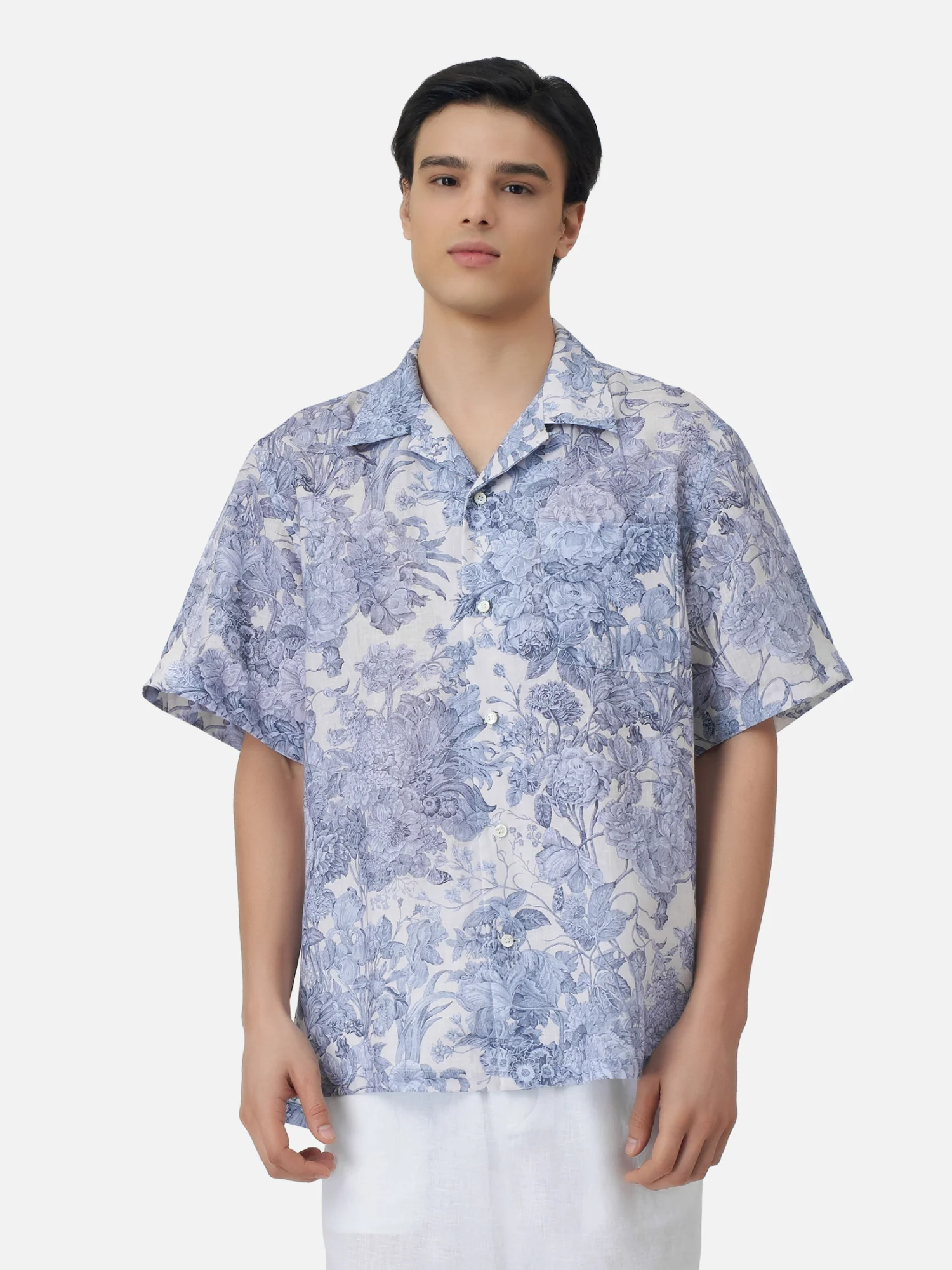 Blooming Linen Hawaiian Shirt - Image 4