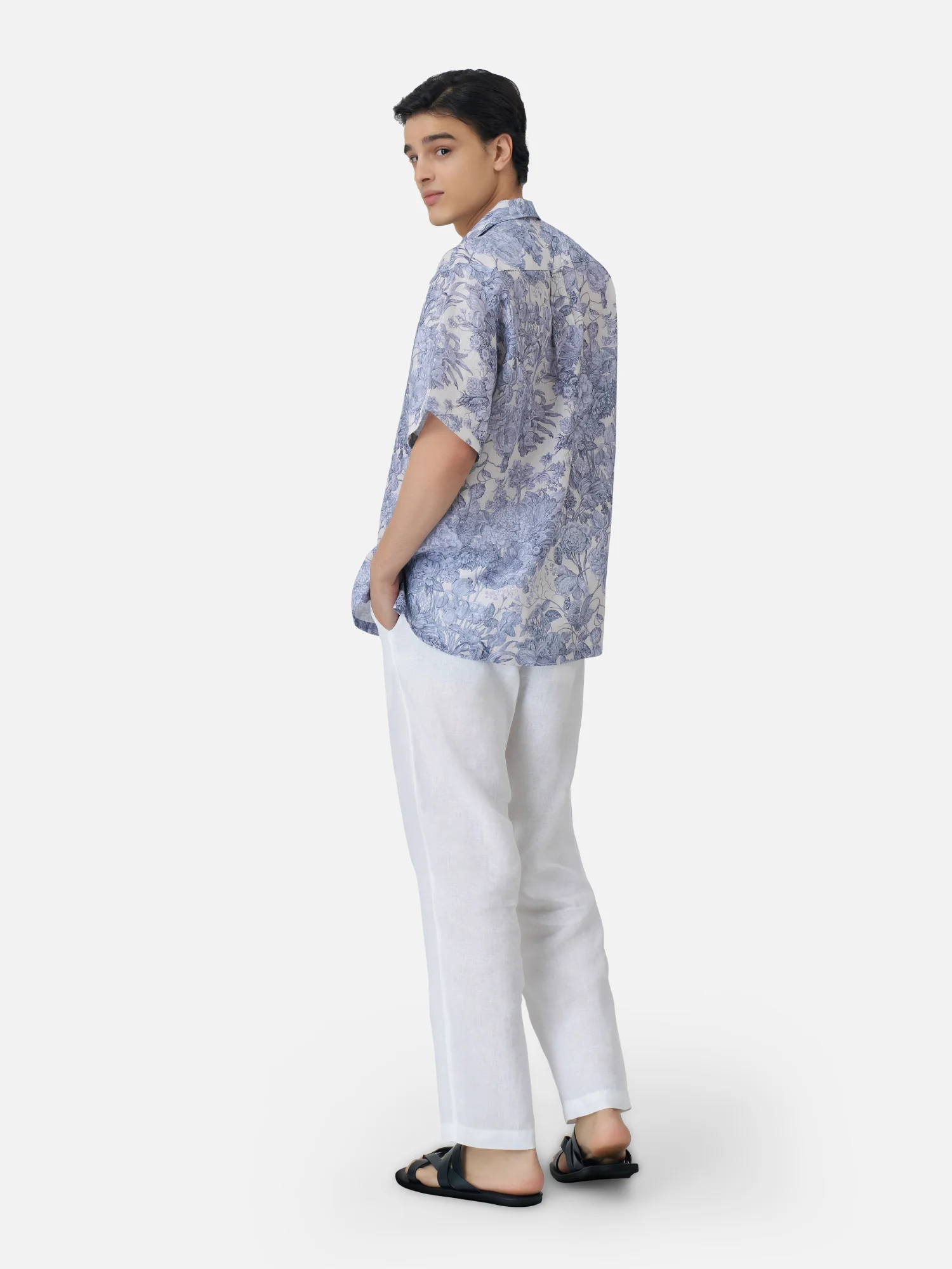 Blooming Linen Hawaiian Shirt - Image 6