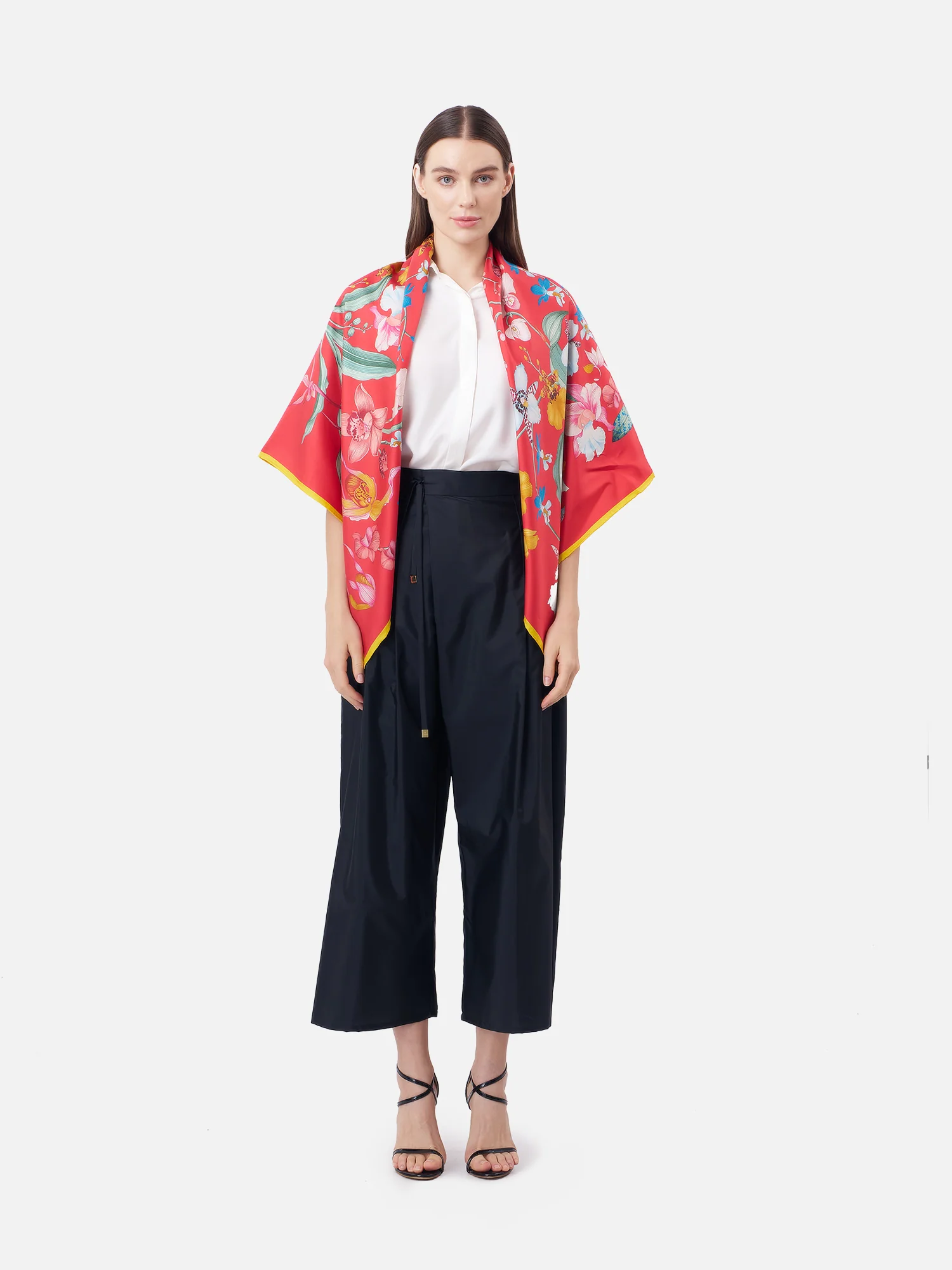 Blooming Orchid Silk Scarf - Image 3