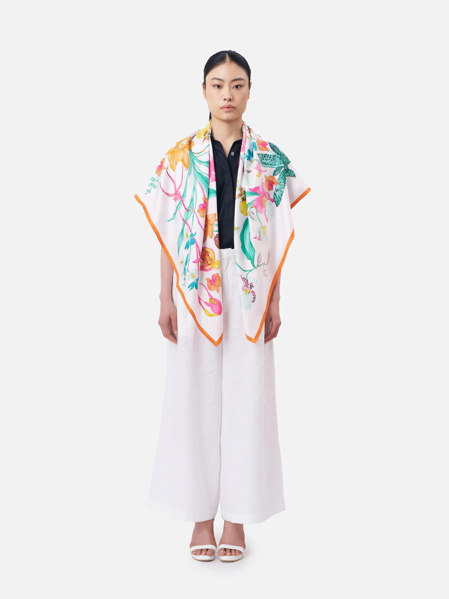 Blooming Orchid Silk Scarf - Image 3