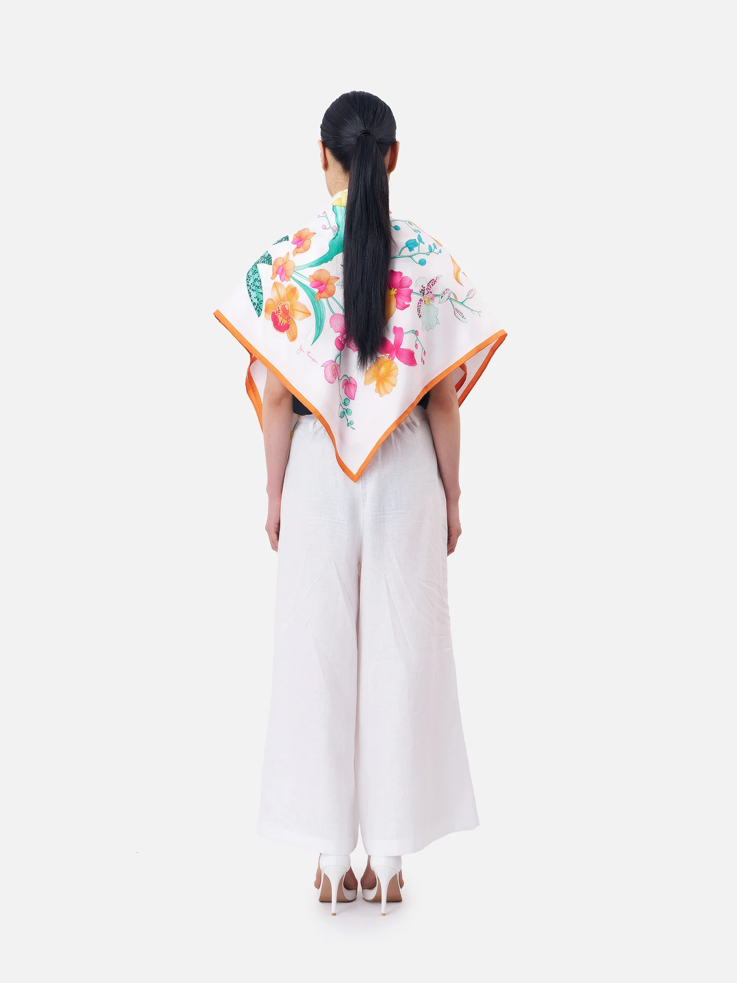Blooming Orchid Silk Scarf - Image 4