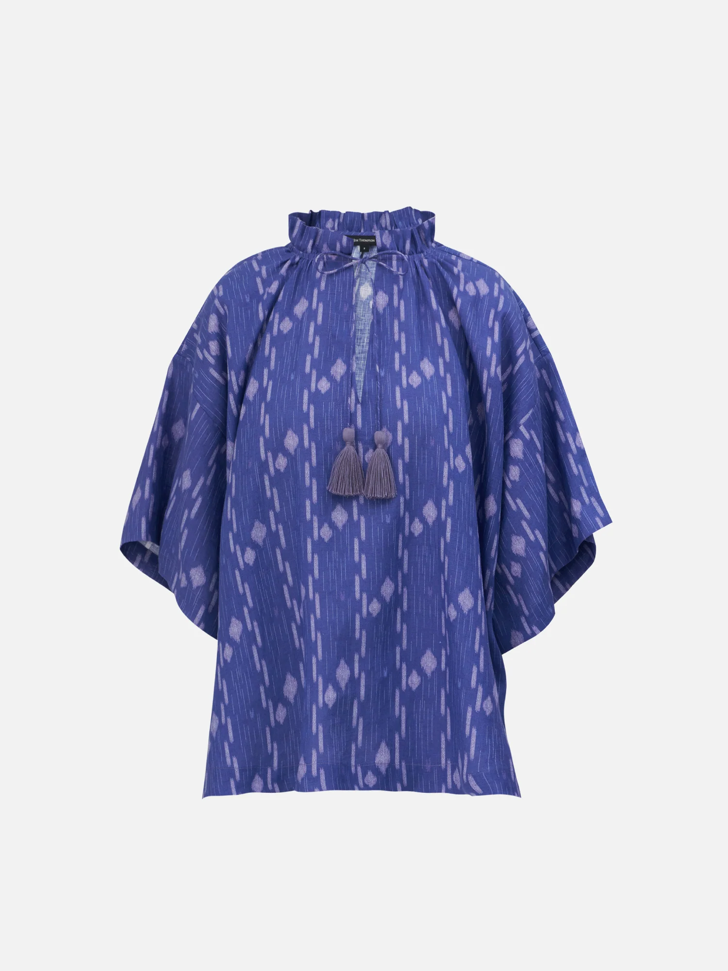 Gather Neck Linen Boxy Shirt - Image 2