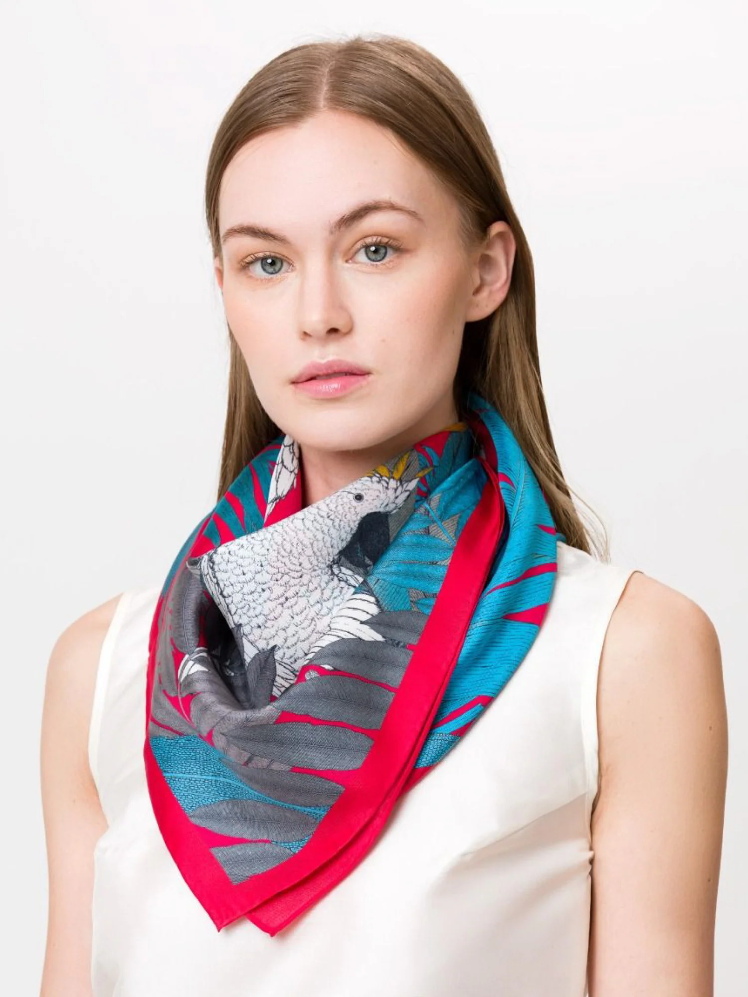 Cockatoo Silk Twill Printed Scarf - Image 2