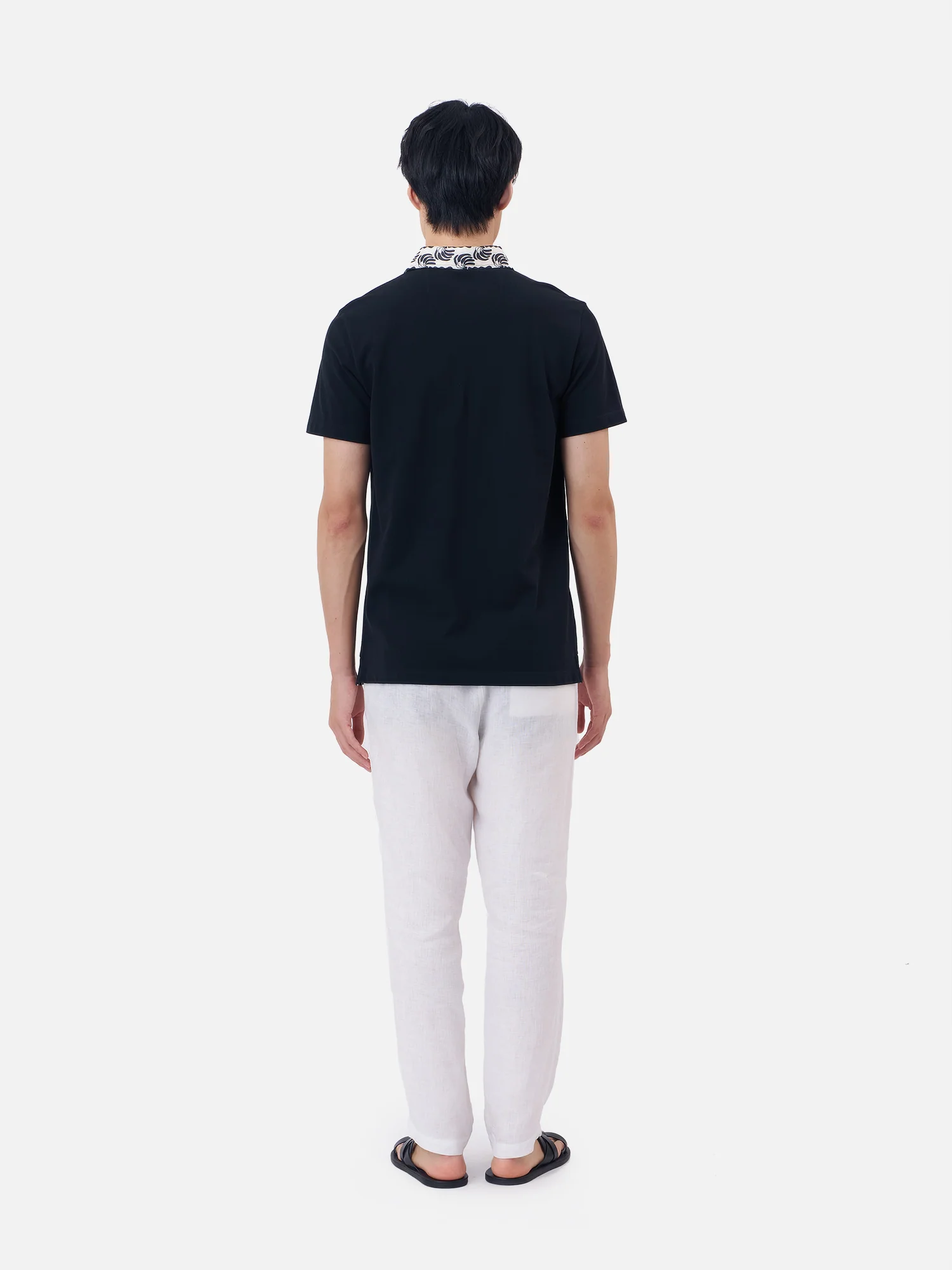 Coconut Ikat Polo Shirt with Linen Collar - Image 5