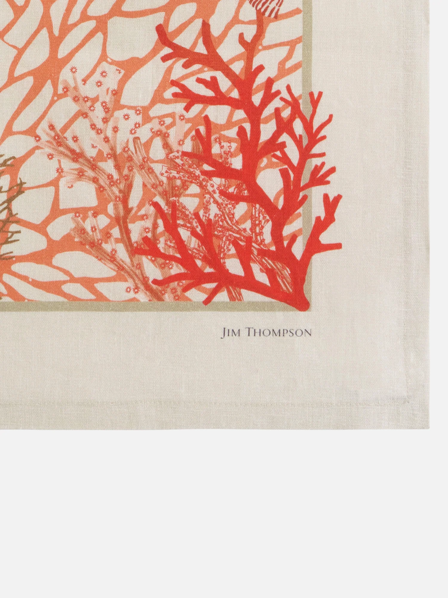 Coral Bouquet Linen Tea Towel - Image 2