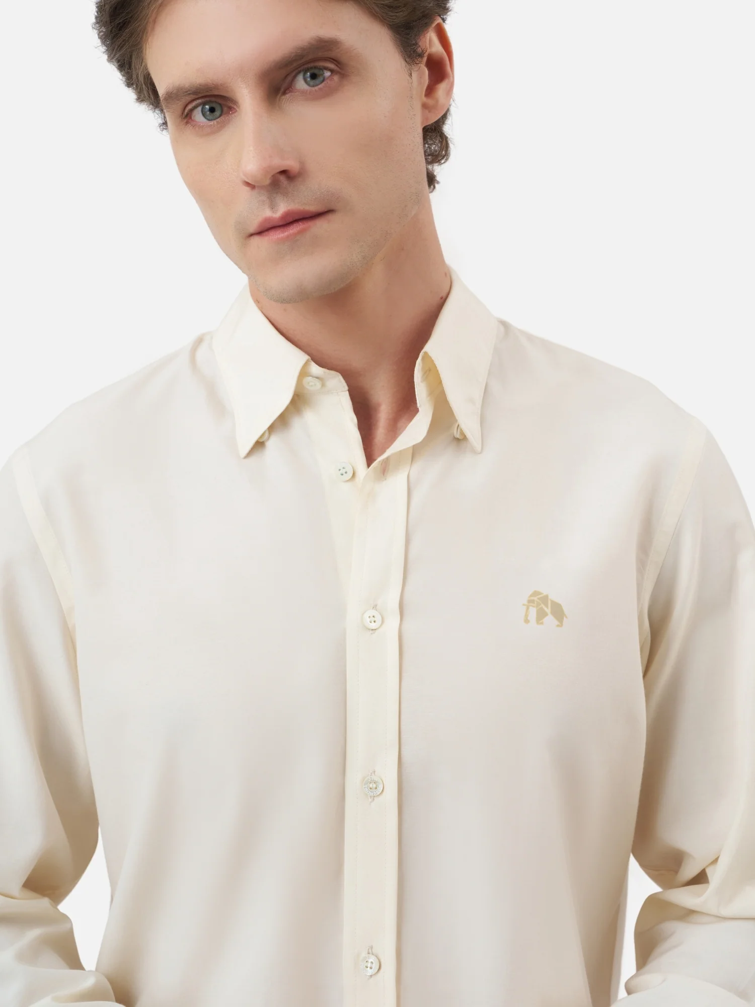 Cotton Mixed Button Down Shirt - Image 3