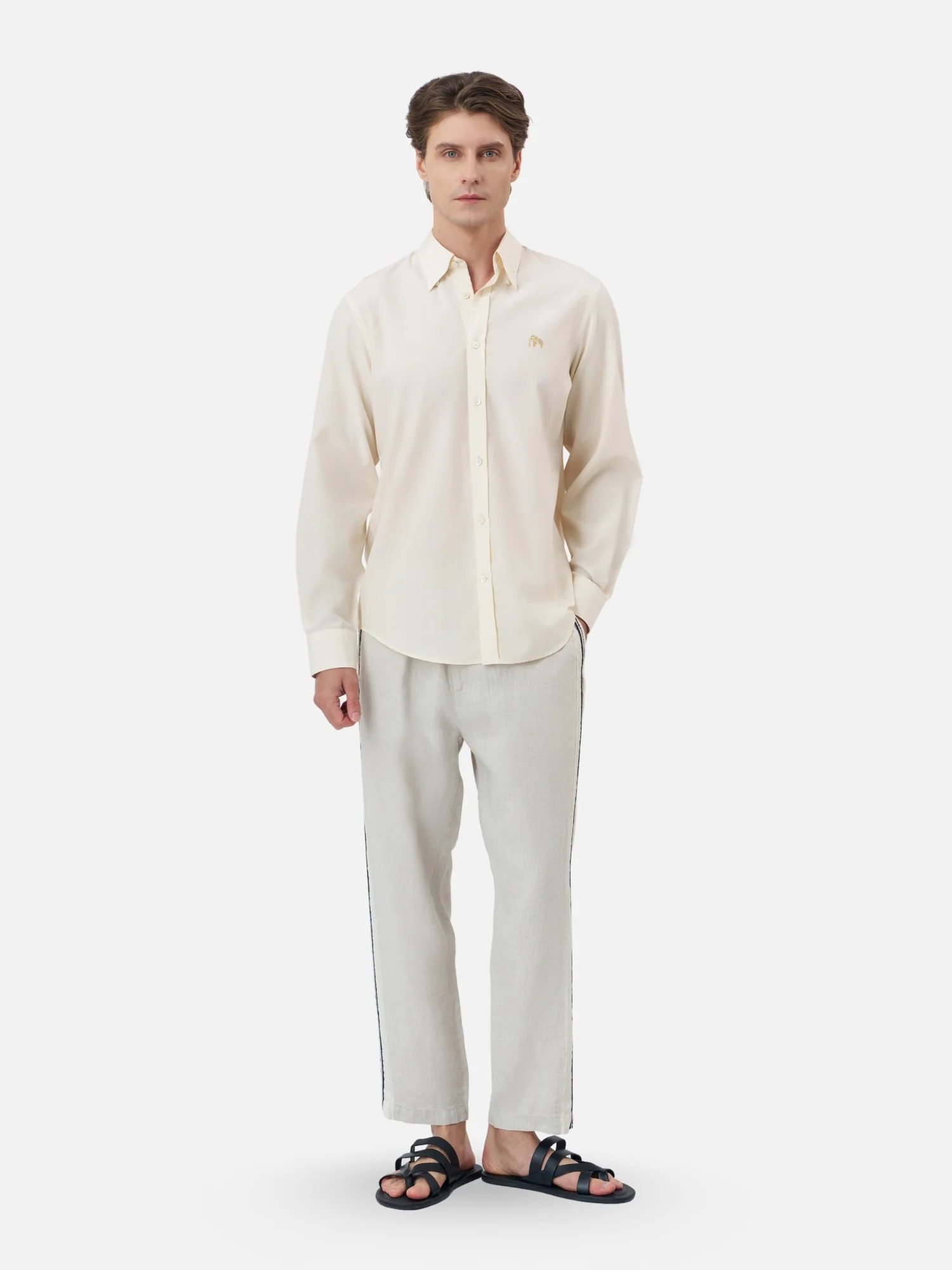 Cotton Mixed Button Down Shirt - Image 4