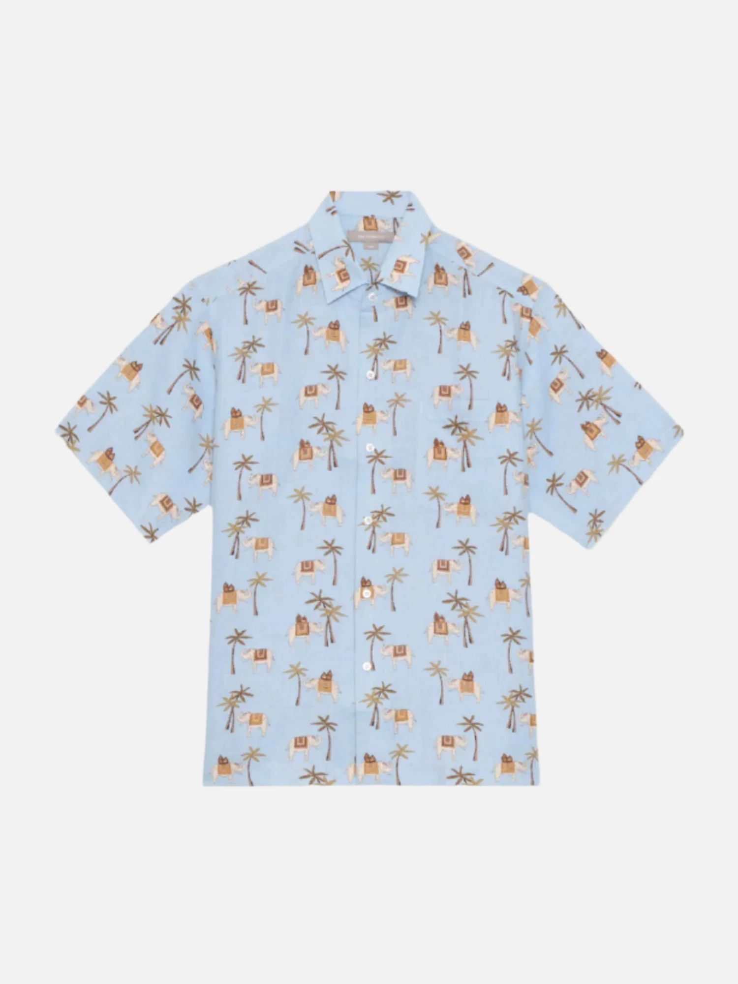 Elephant and Palm Linen Hawaiian Shirt - Image 3