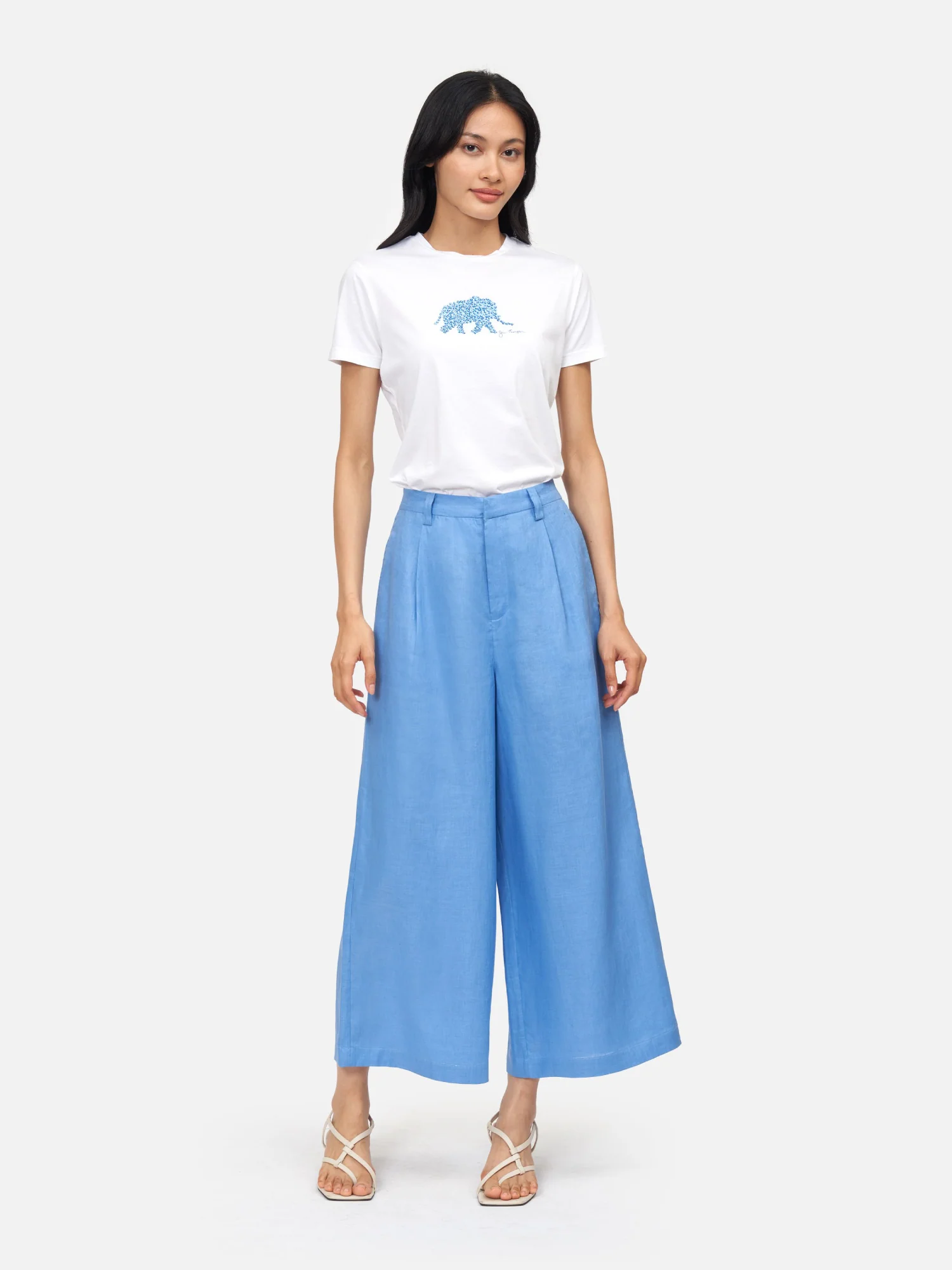 Elephant Crystal  Blue Pima Cotton T-Shirt - Image 4