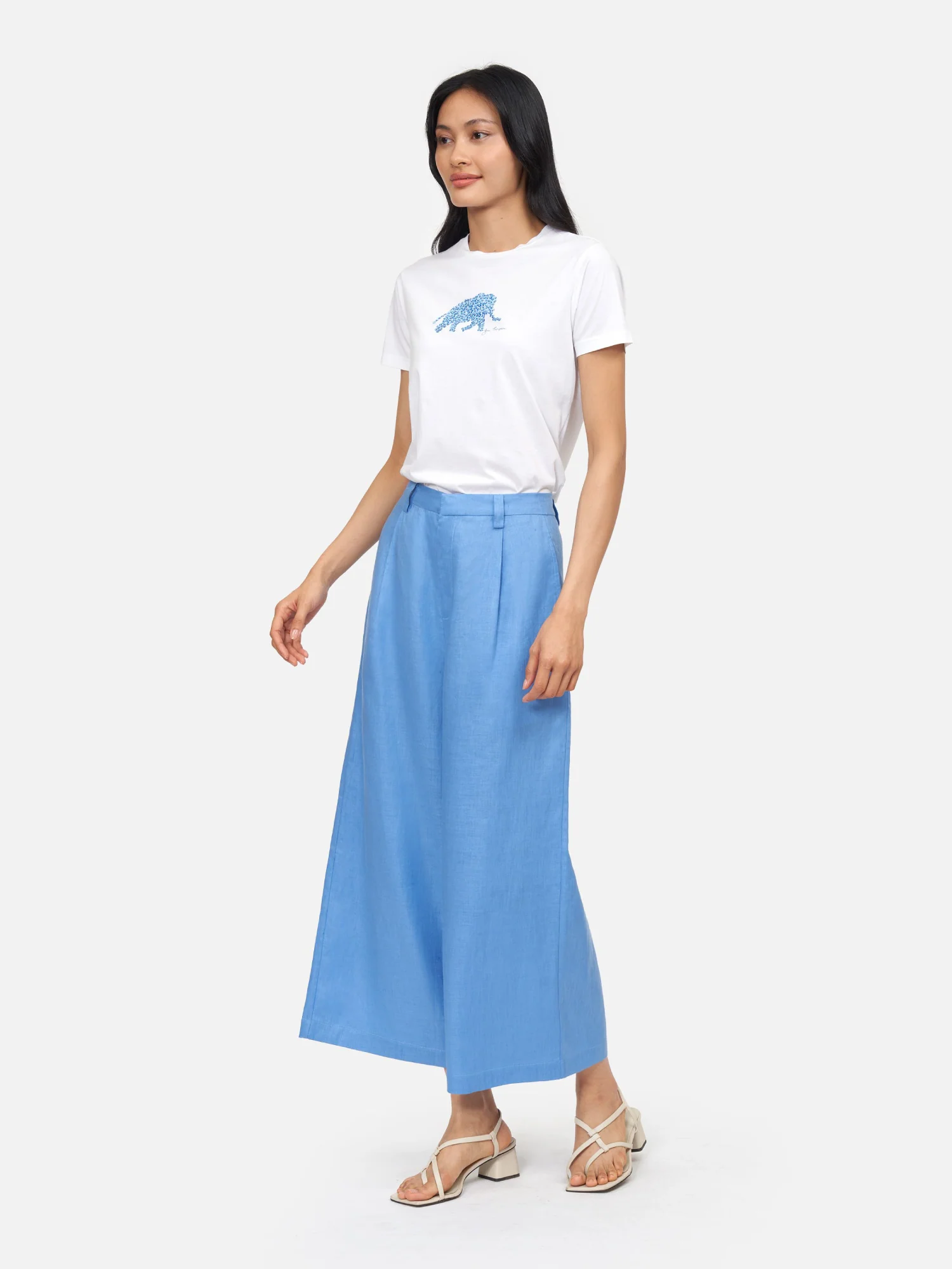 Elephant Crystal  Blue Pima Cotton T-Shirt - Image 5