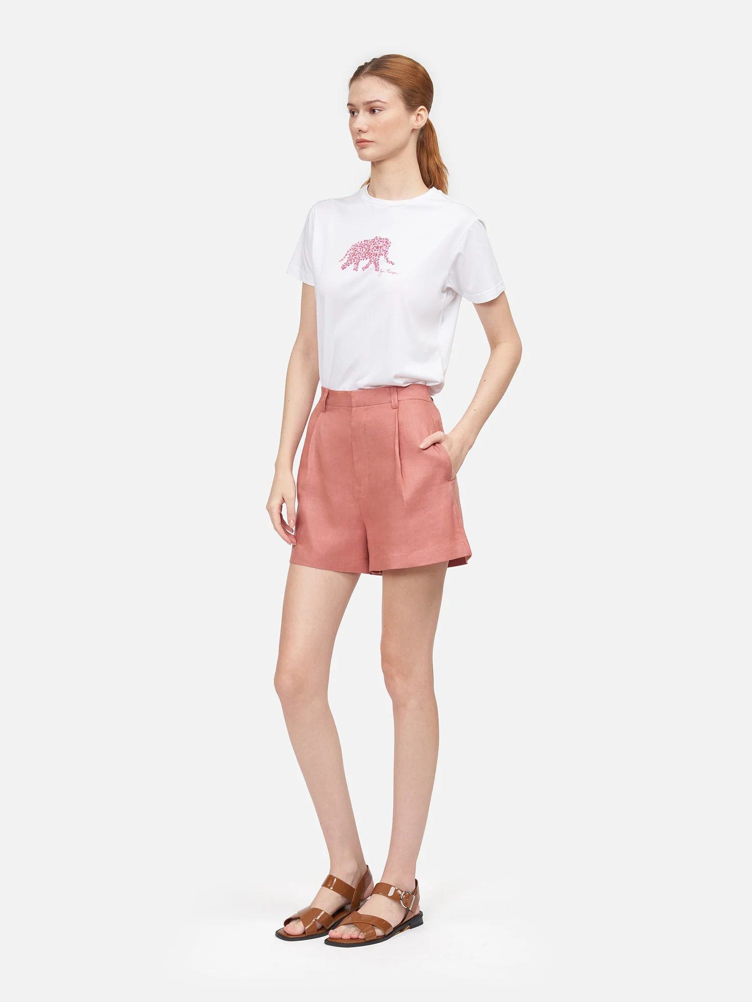 Elephant Crystal Pink Pima Cotton T-Shirt - Image 3