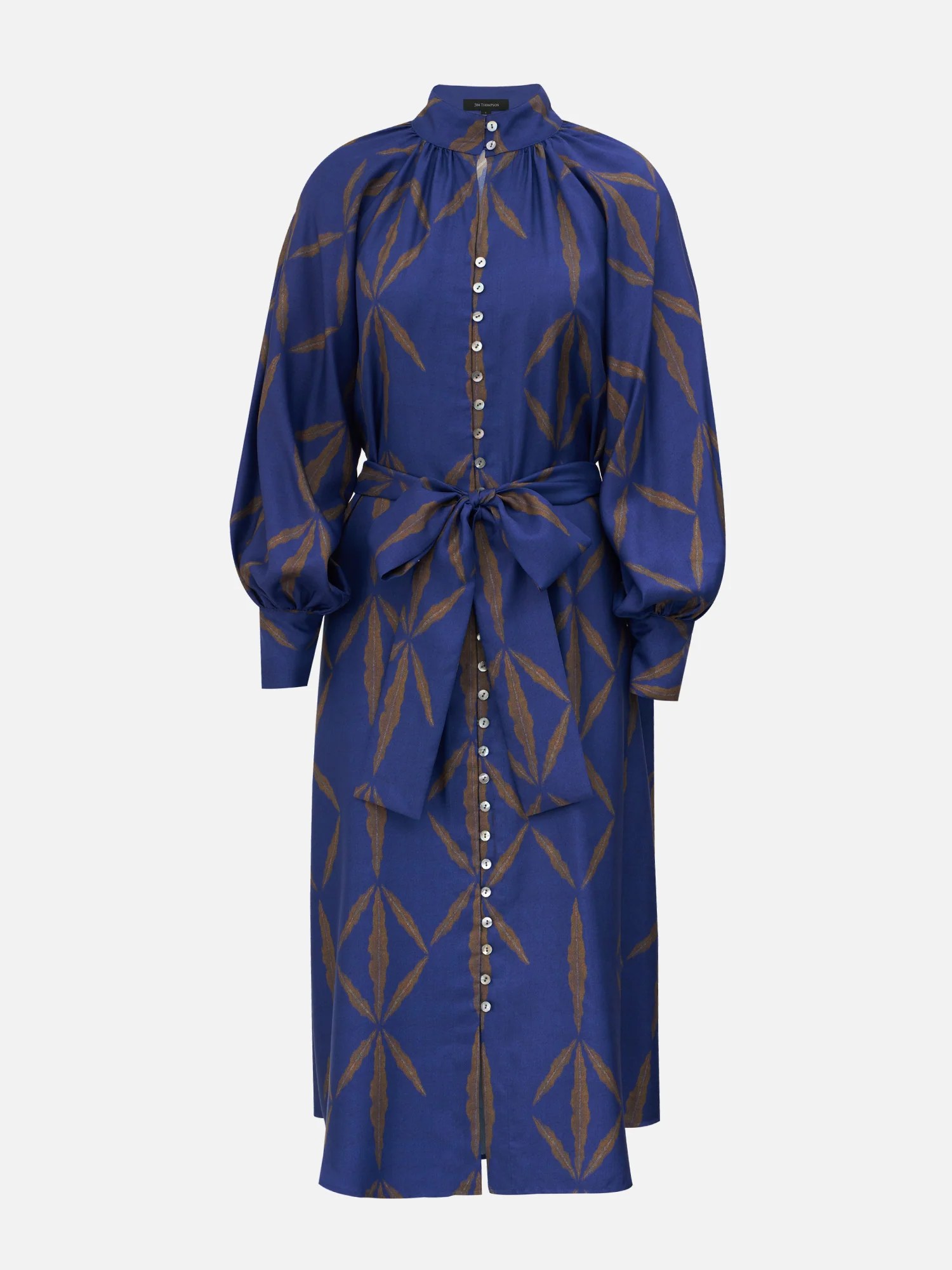 High Collar Silk Maxi Dress - Image 2