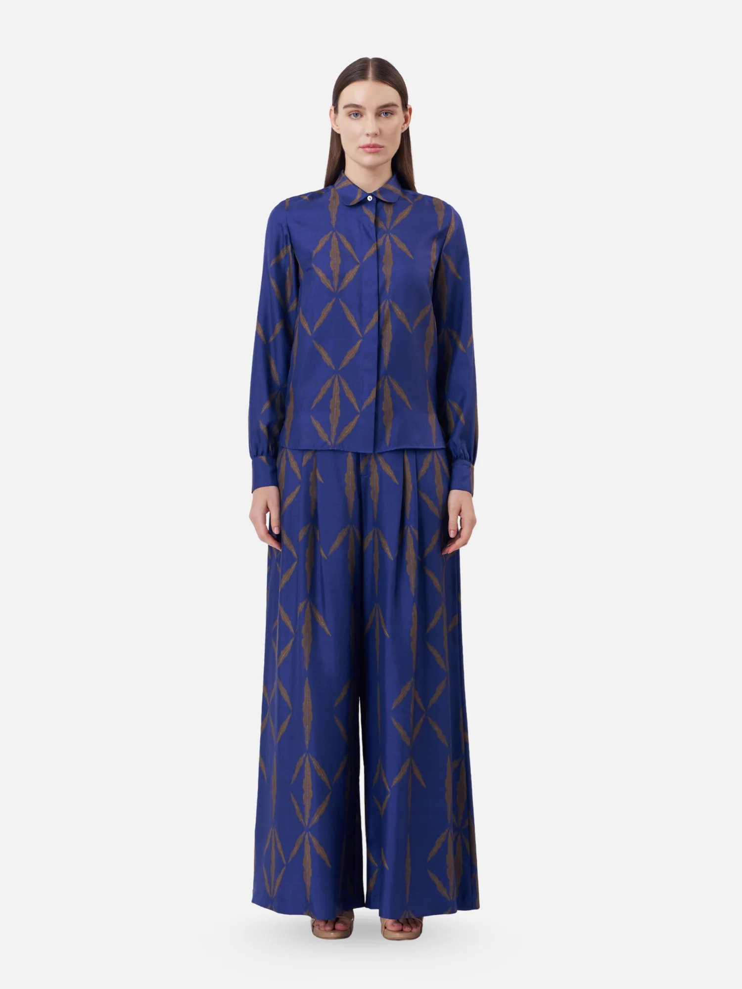 Slim Button Down Silk Shirt - Image 4