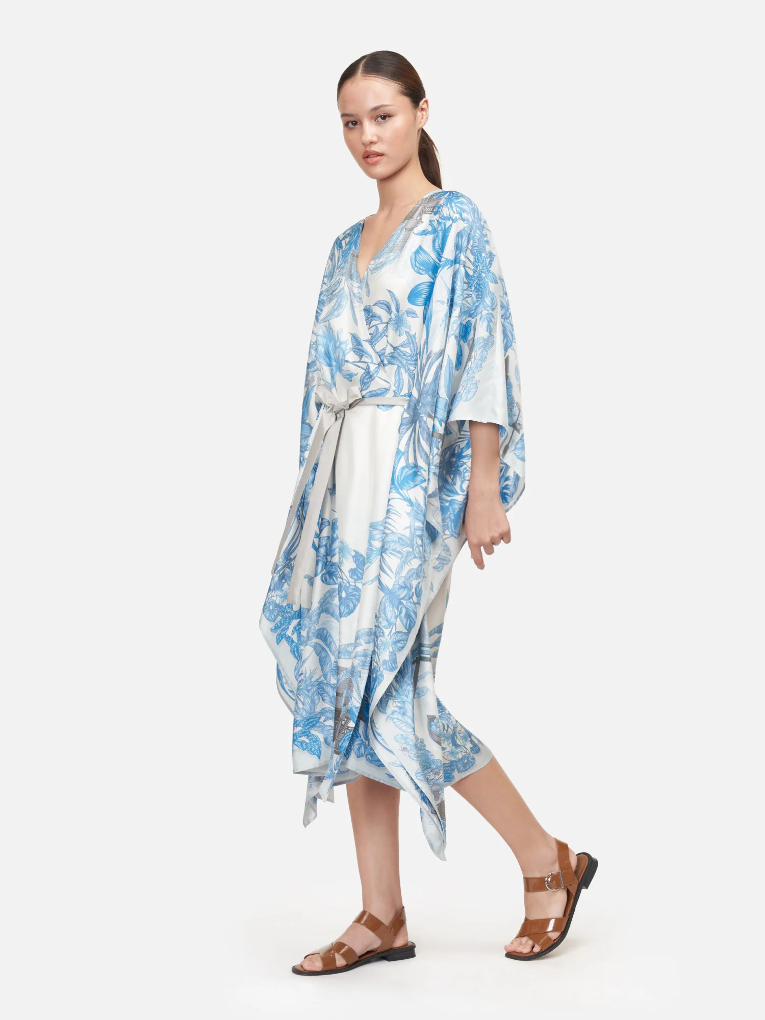 Float Market Silk Twill Kimono Poncho - Image 3