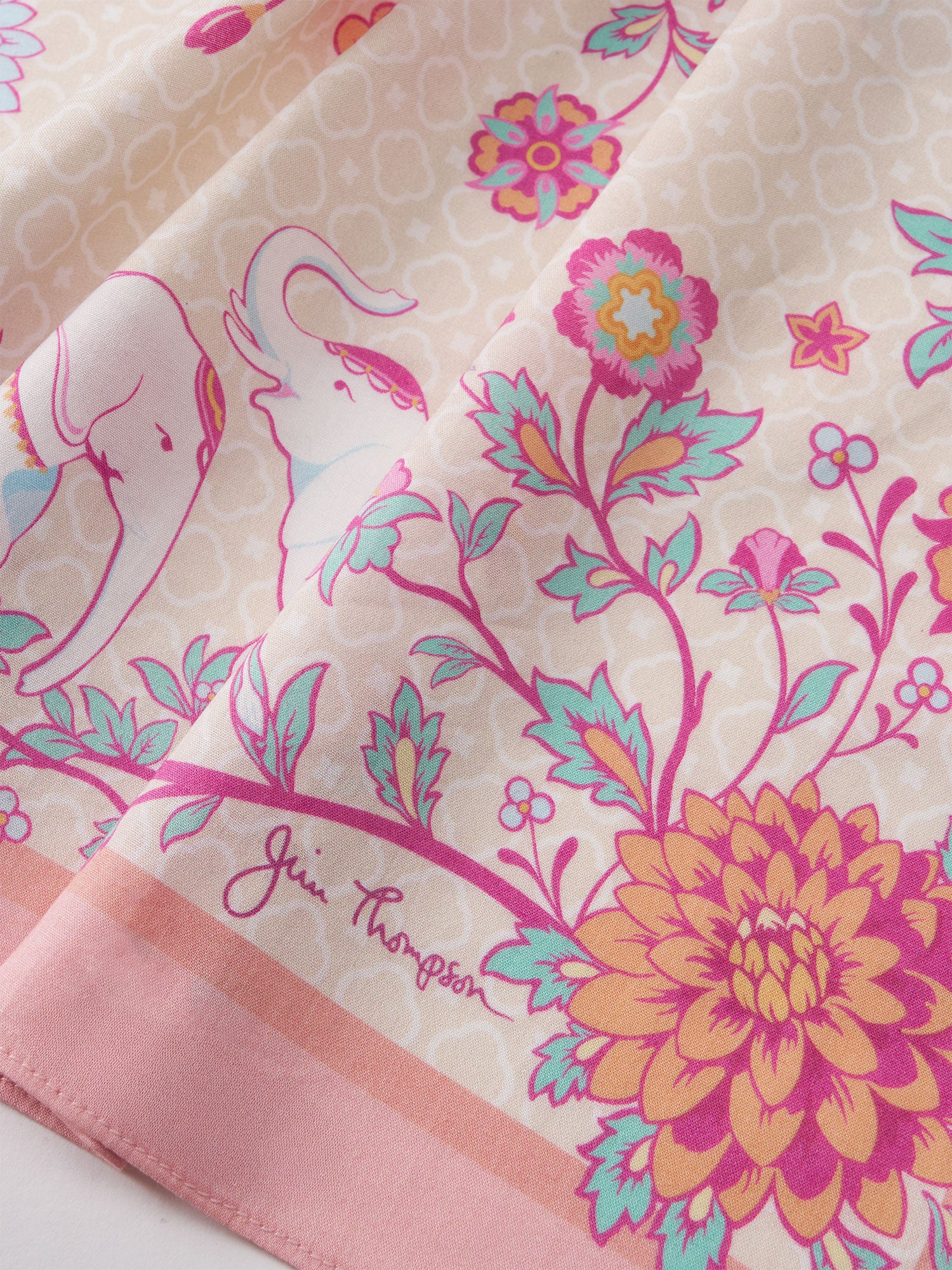 Flora with Elephants Handkerchief - Image 2