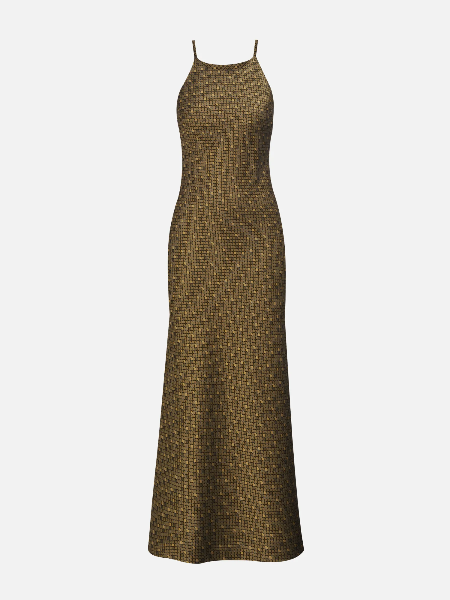 Golden Mountain Spaghetti Halter Maxi Dress - Image 2