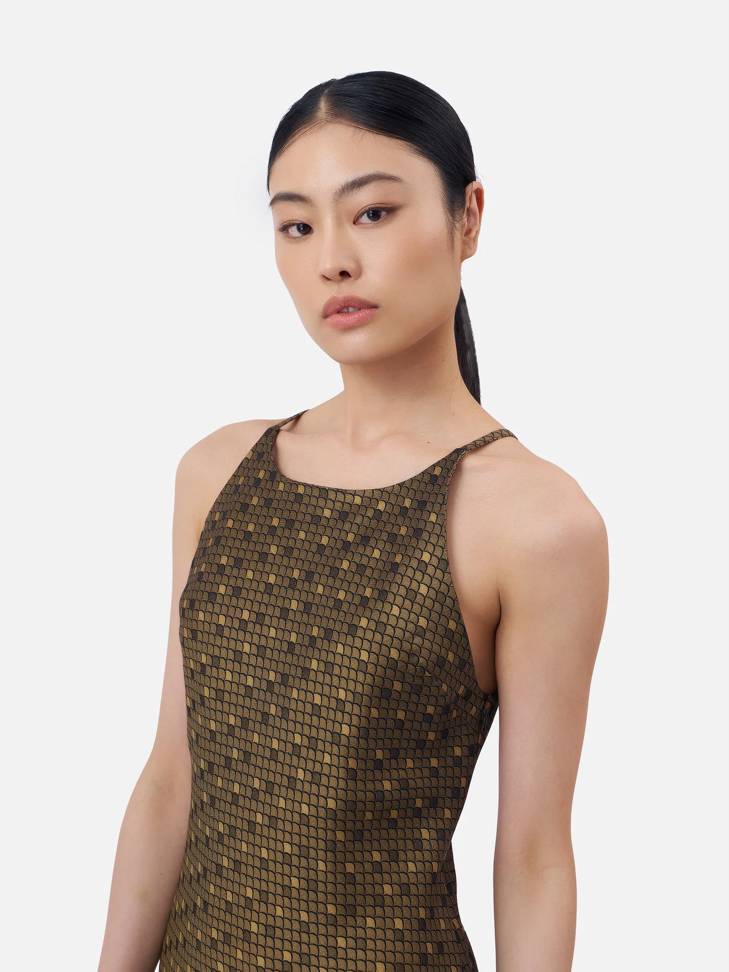 Golden Mountain Spaghetti Halter Maxi Dress - Image 3