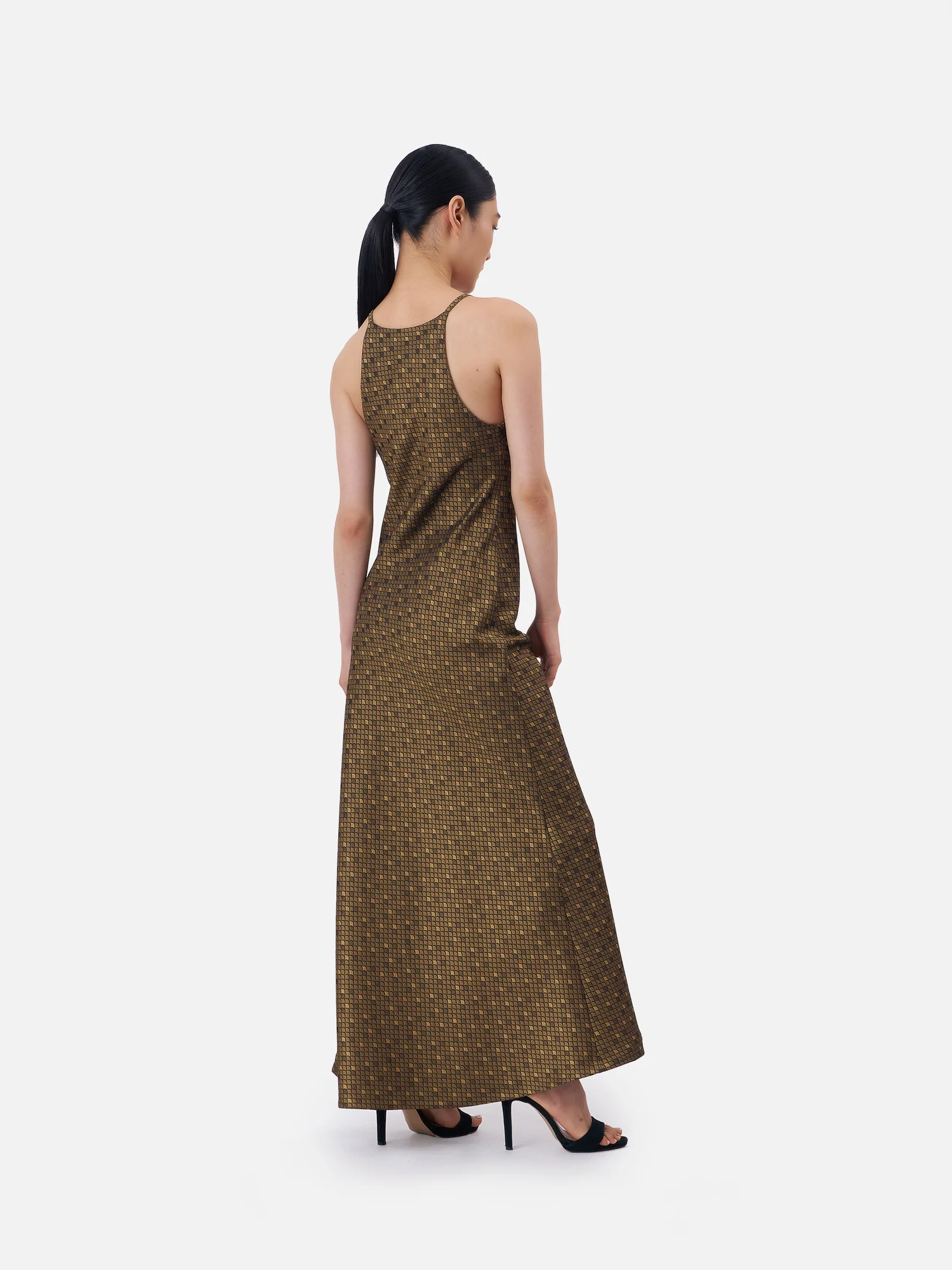 Golden Mountain Spaghetti Halter Maxi Dress - Image 5