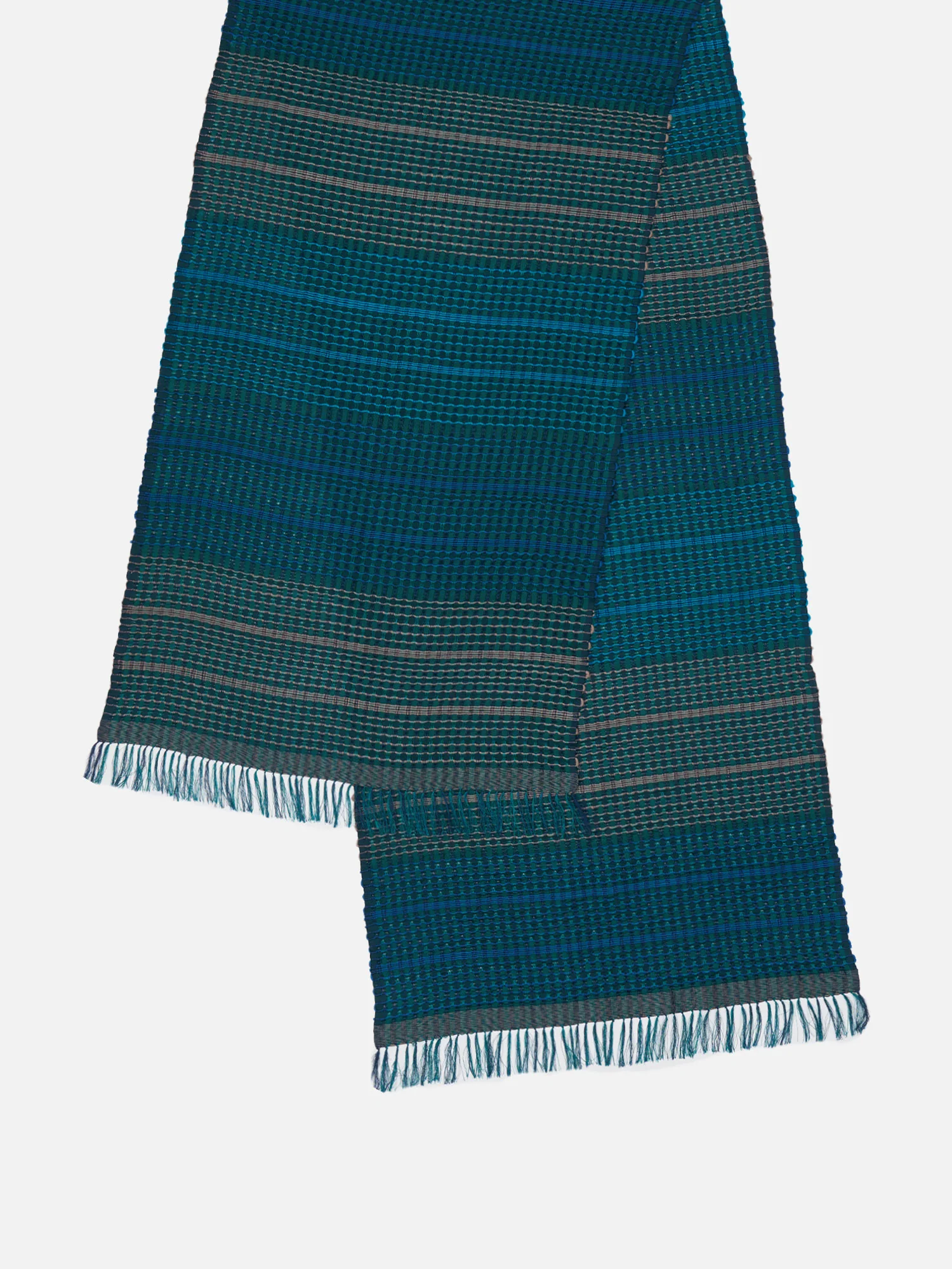 Honeycomb Silk Cotton Handwoven Scarf - Image 3