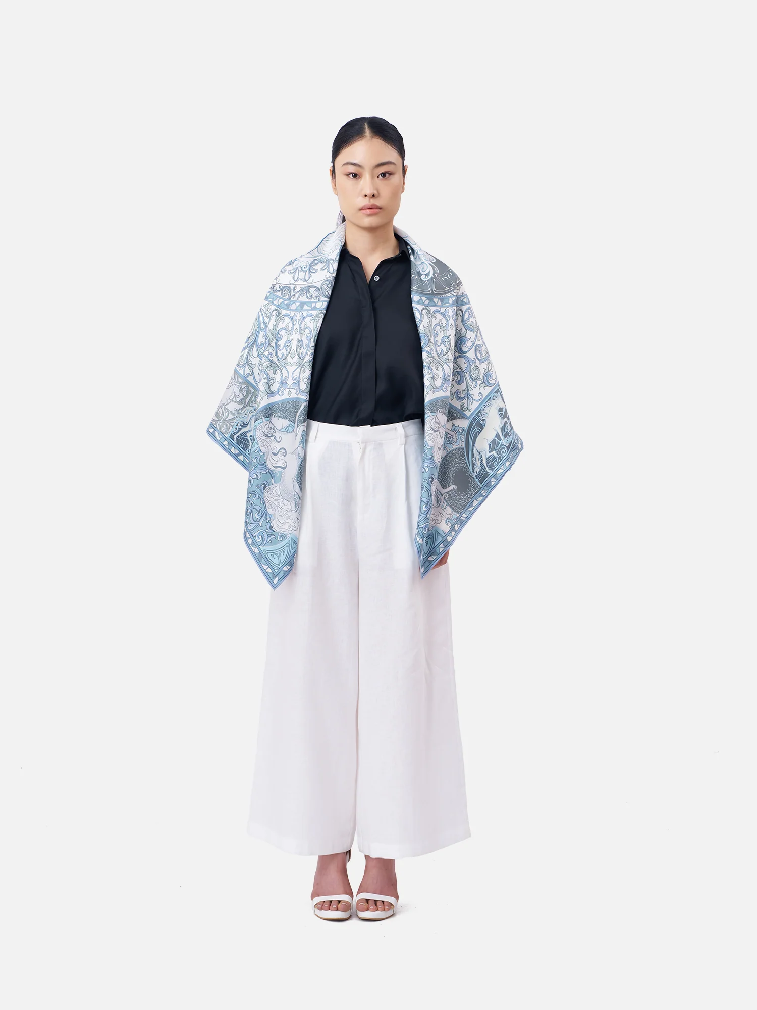 Horse Zodiac Silk Scarf - Image 3