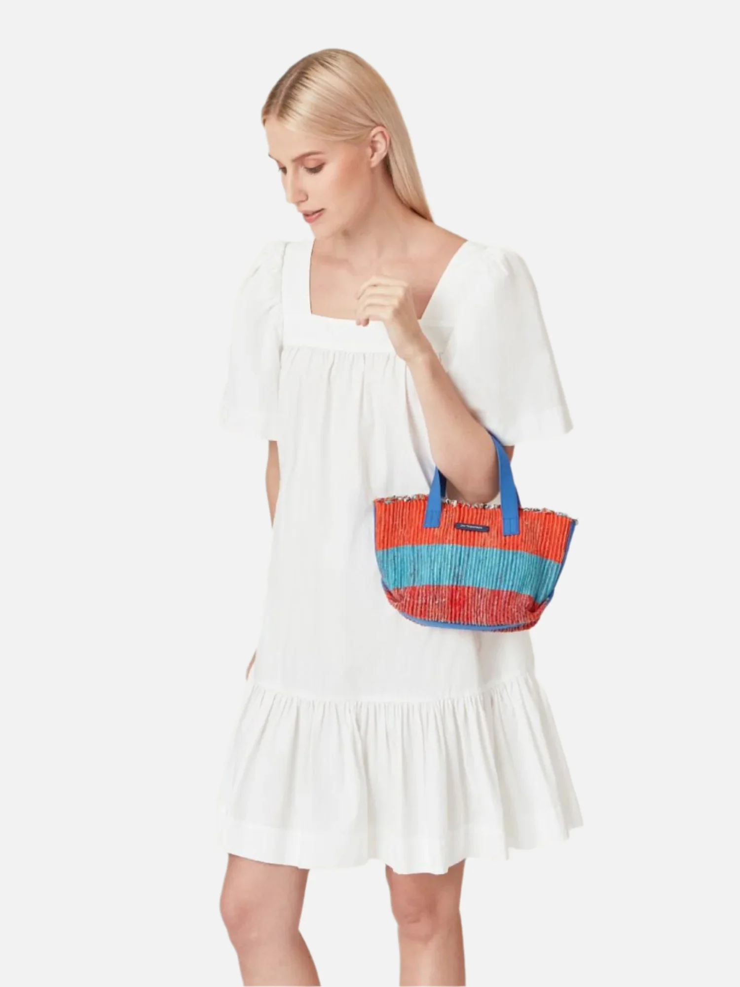 Ikat Stripe Handwoven Capri Mini Beach Bag - Image 4