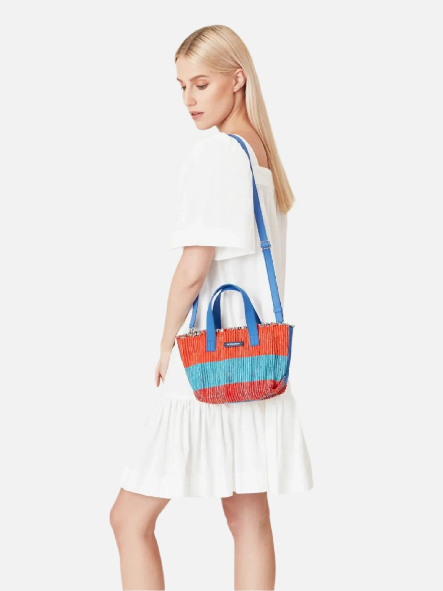 Ikat Stripe Handwoven Capri Mini Beach Bag - Image 5