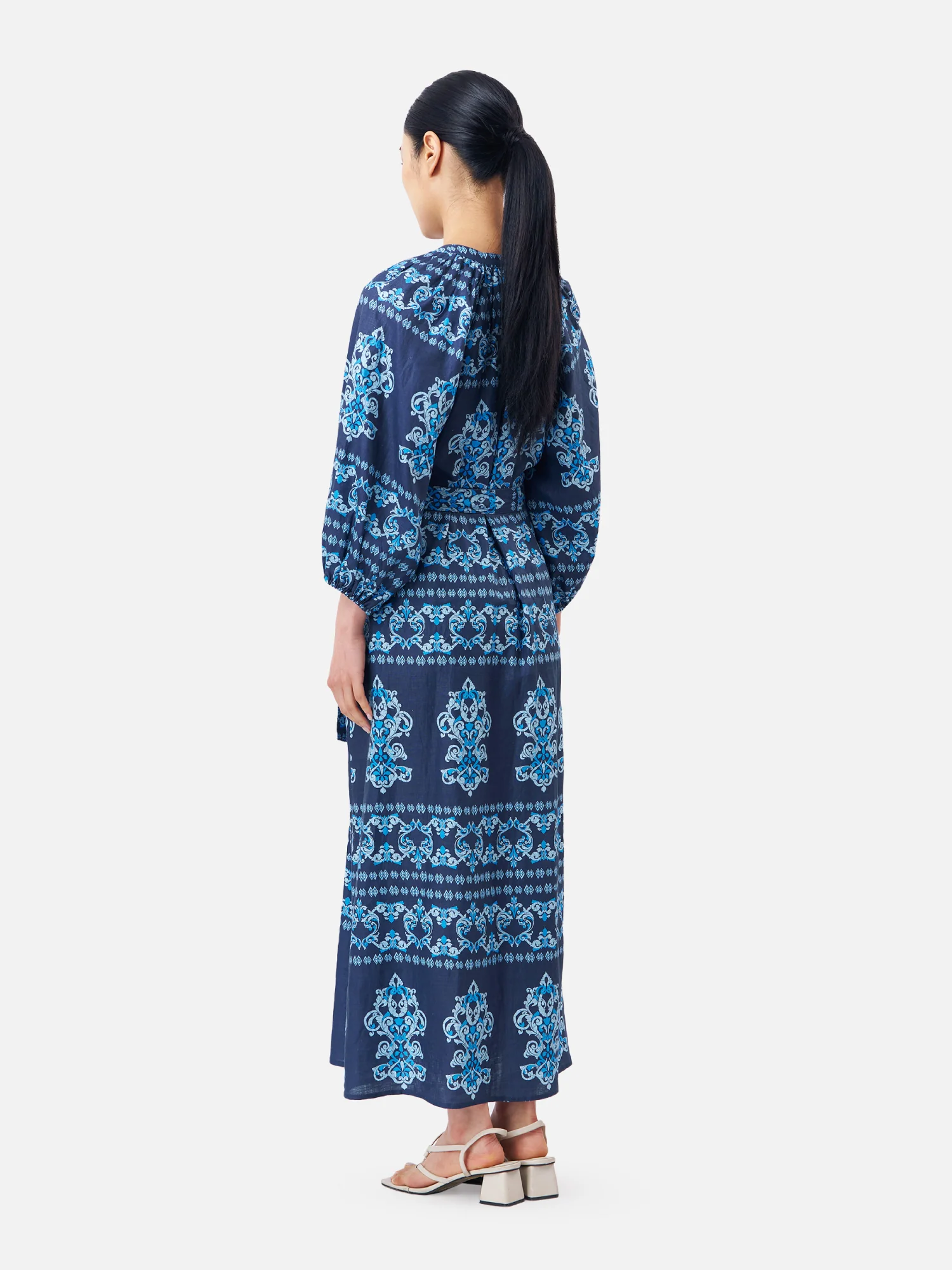 Indian Ancient Gathered Neck Maxi Dress - Image 5