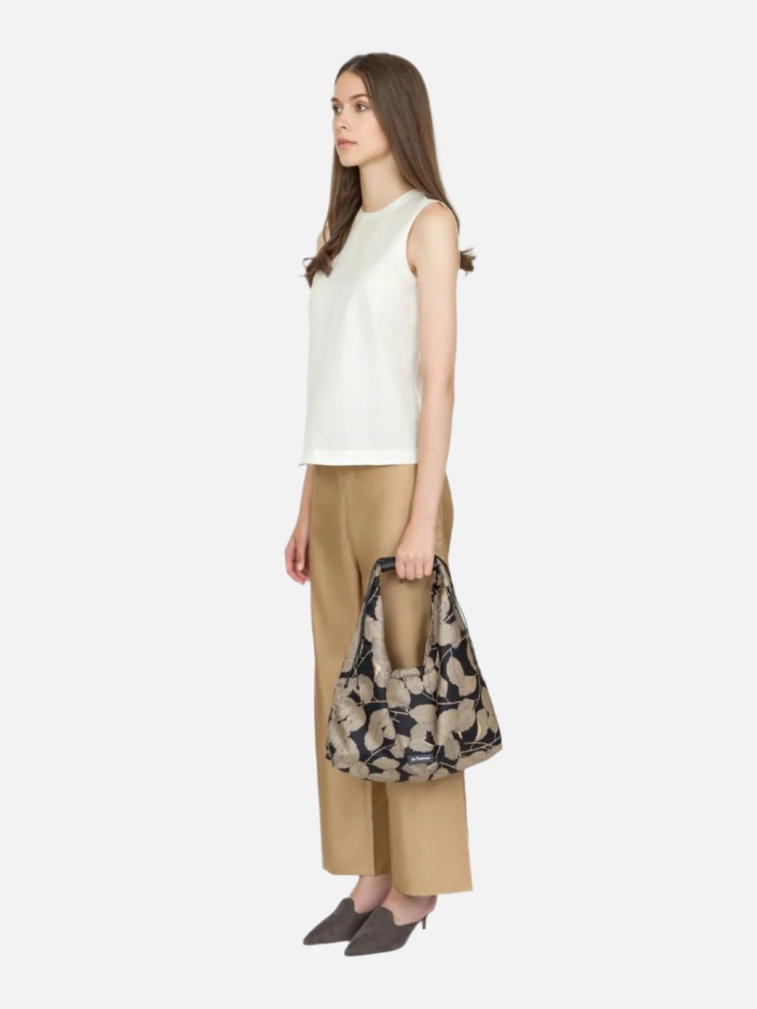 Leaf Small Silk Twill Hobo Bag - Image 2