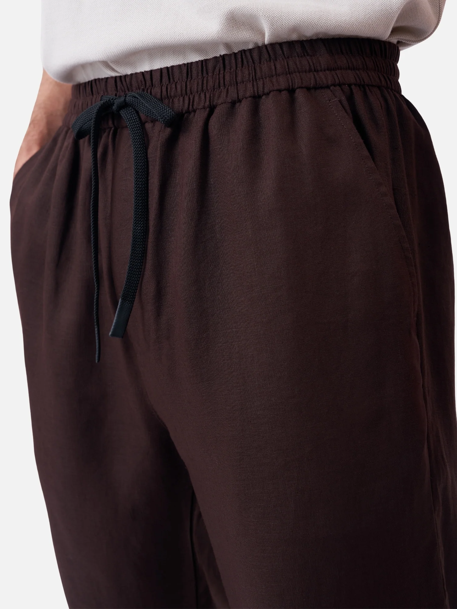 Linen Elastic Waist Trouser - Image 3