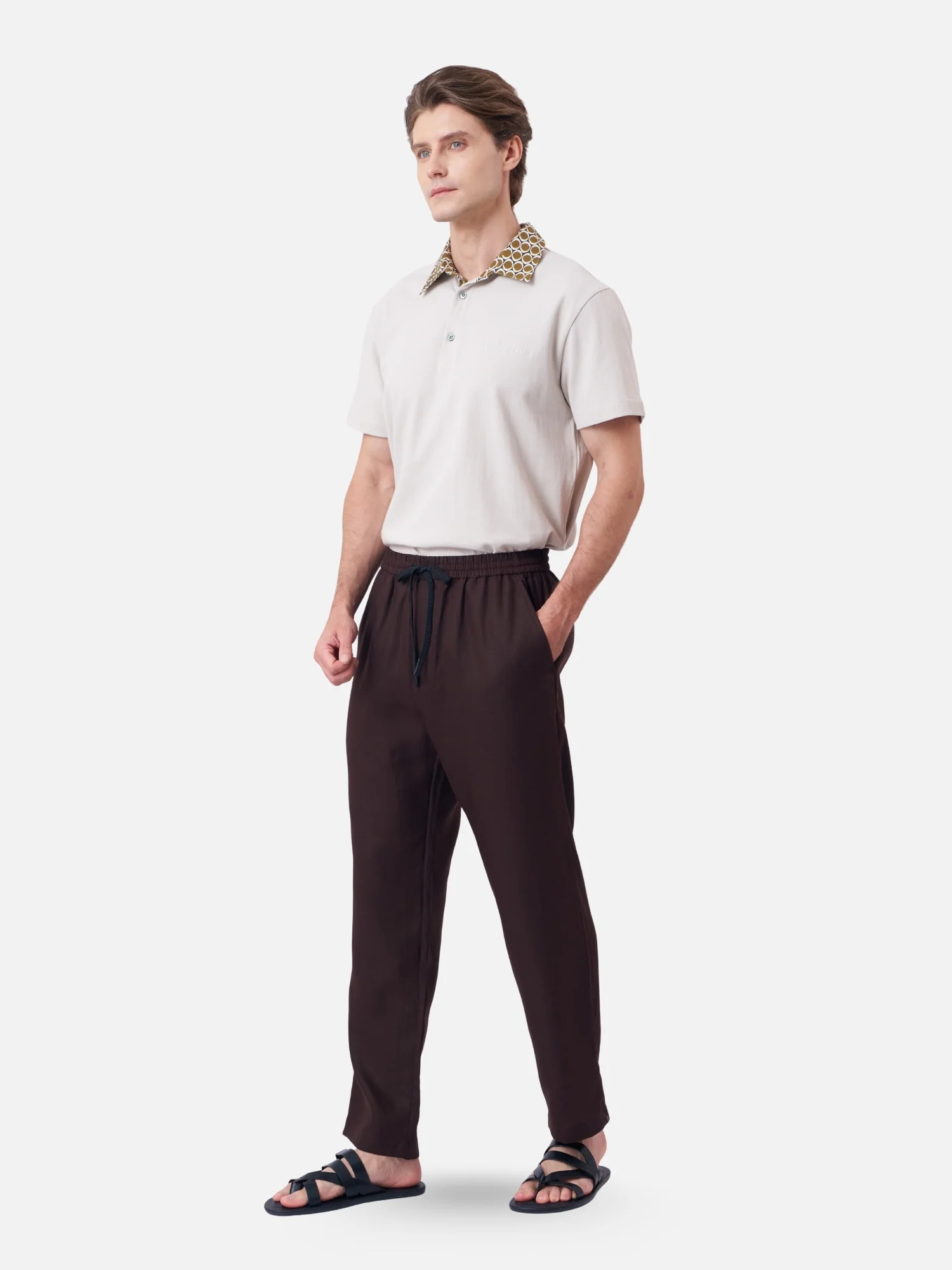 Linen Elastic Waist Trouser - Image 5