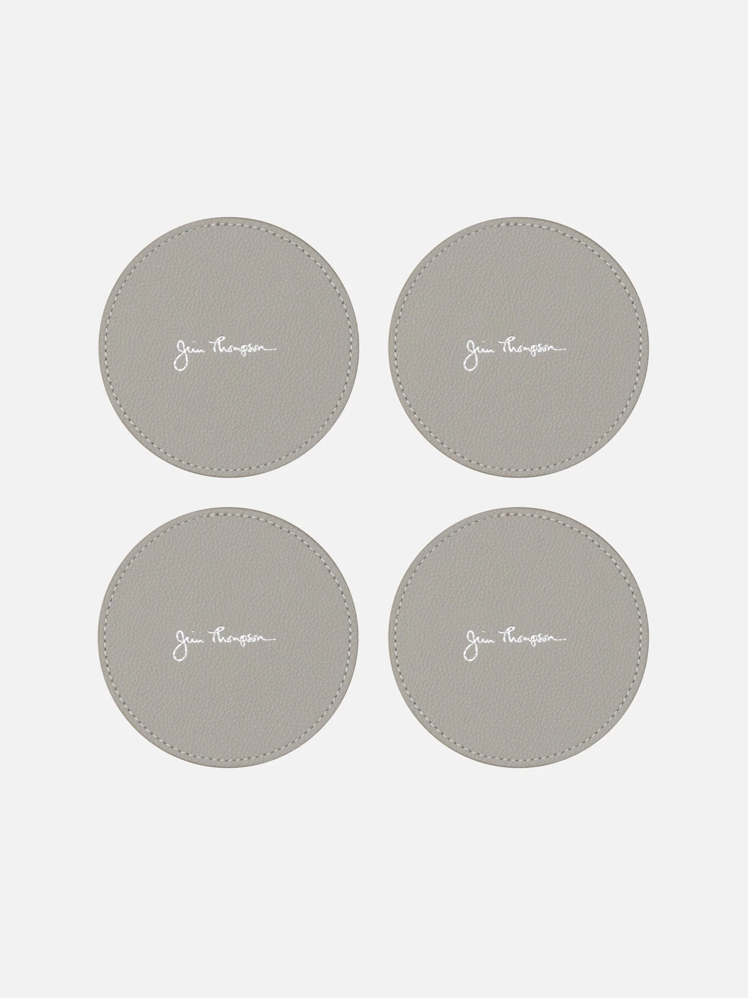 Logo Signature Black Leather Coaster Set - Image 3