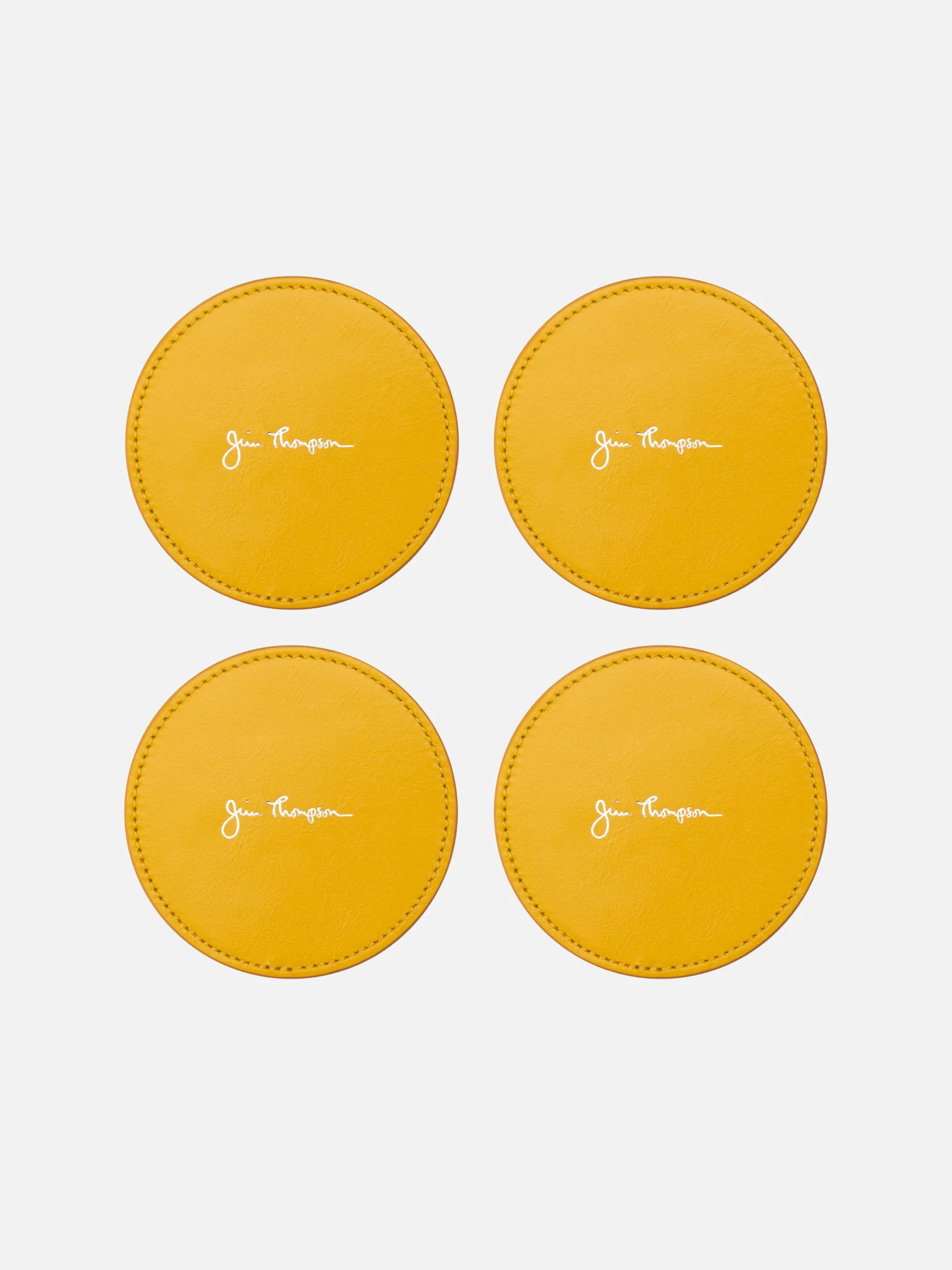 Logo Signature Black Leather Coaster Set - Image 7
