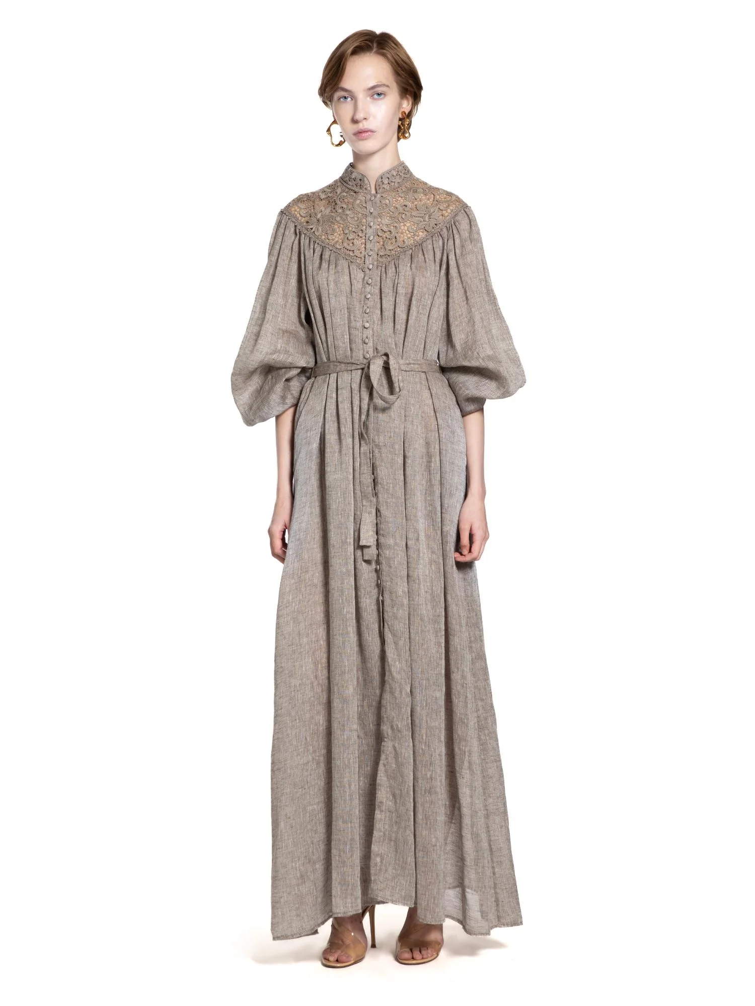 Macramé Crochet Pleated Maxi Dress - Image 3