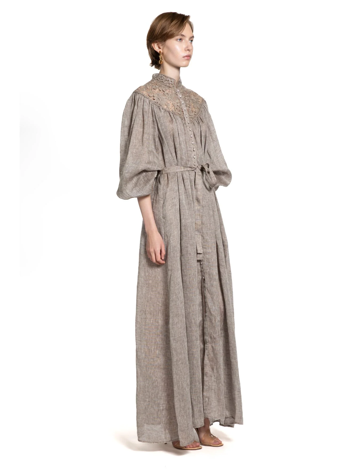 Macramé Crochet Pleated Maxi Dress - Image 4