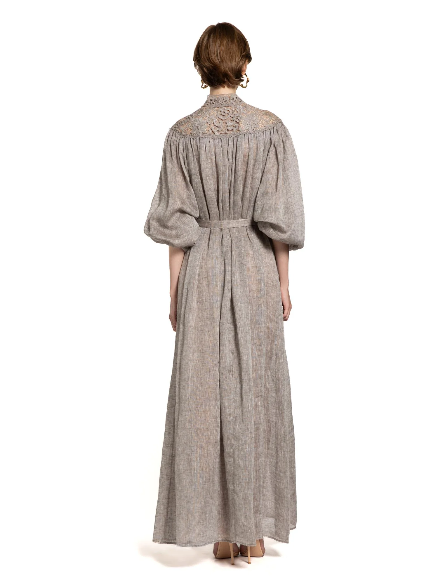 Macramé Crochet Pleated Maxi Dress - Image 5