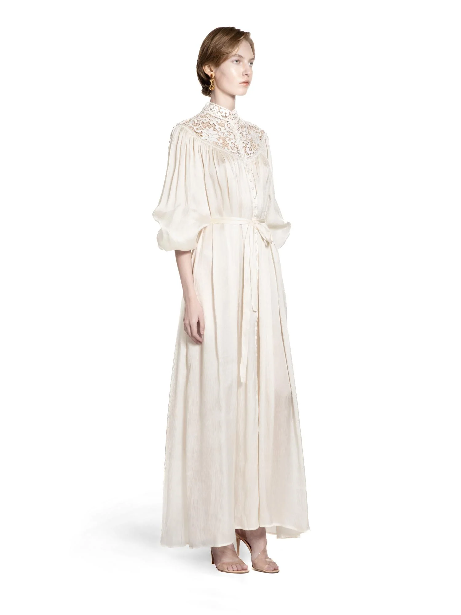 Macramé Crochet Pleated Maxi Dress - Image 3