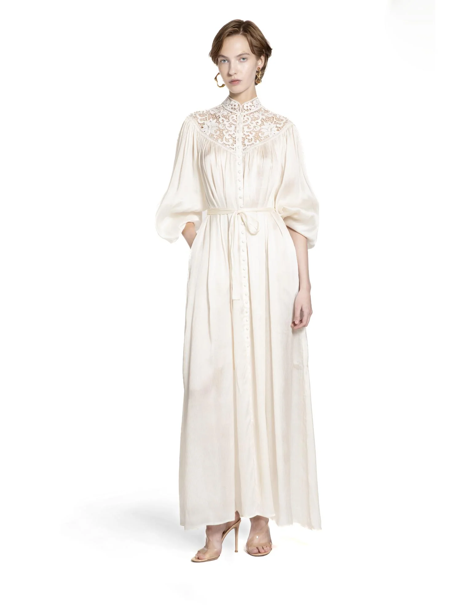 Macramé Crochet Pleated Maxi Dress - Image 4