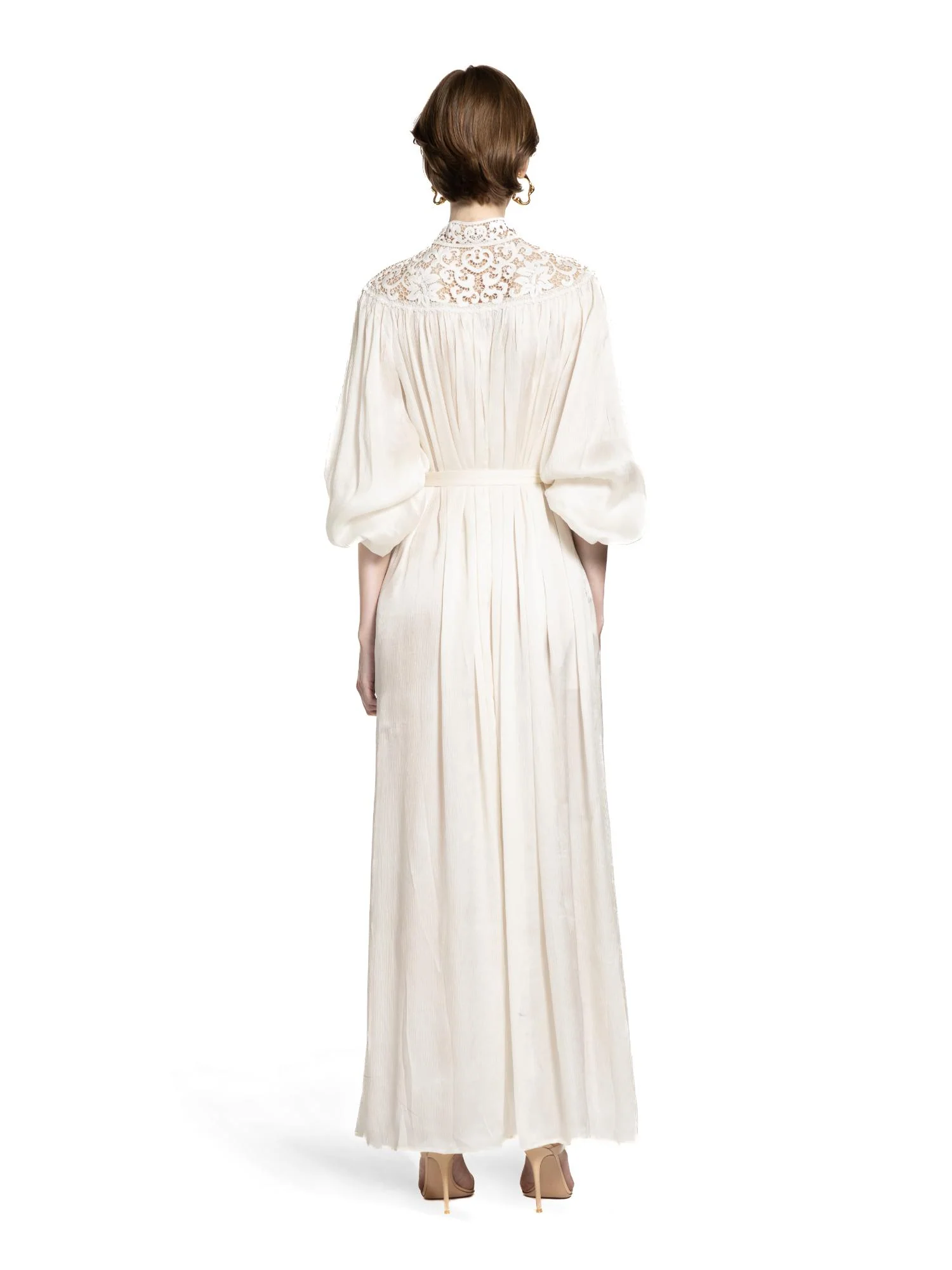 Macramé Crochet Pleated Maxi Dress - Image 5