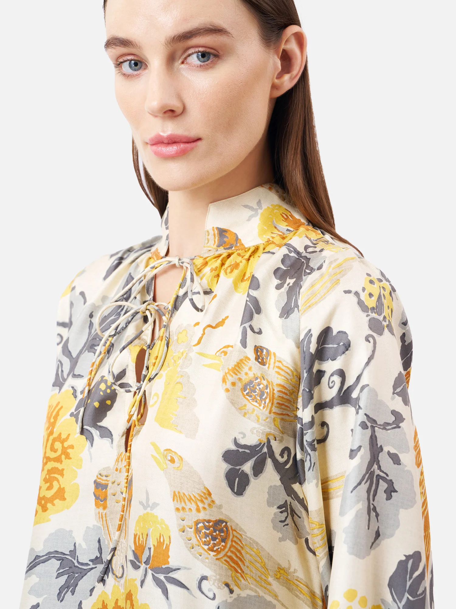 Malee Lace Up Mandarin Collar Maxi Dress - Image 3