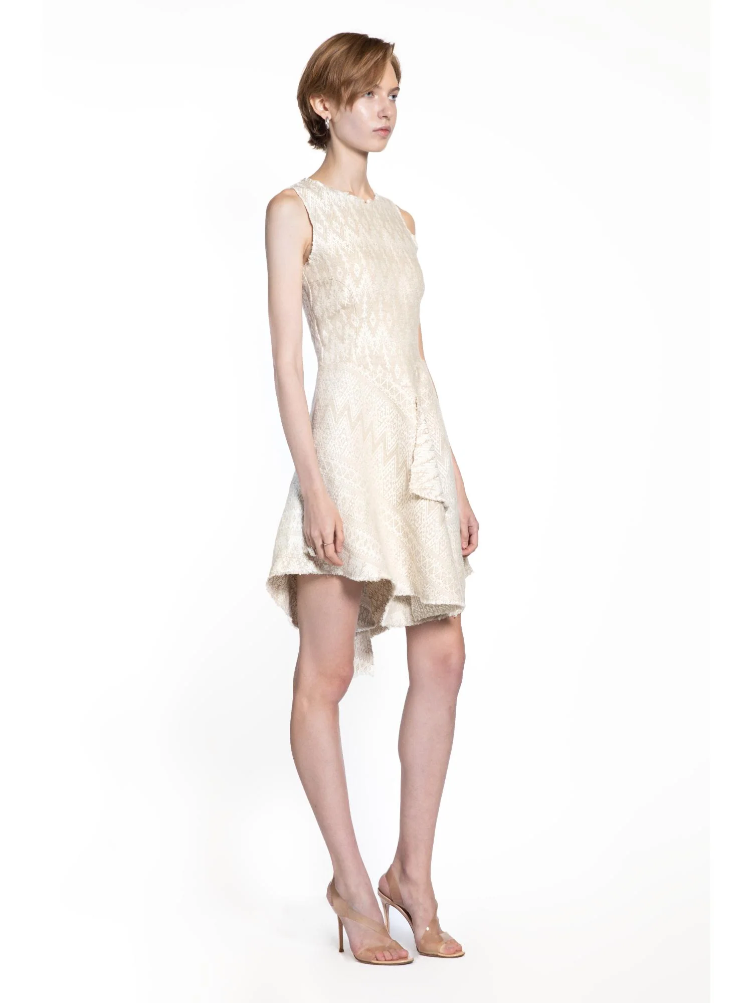 Mini Textured Flared Cocktail Dress - Image 4