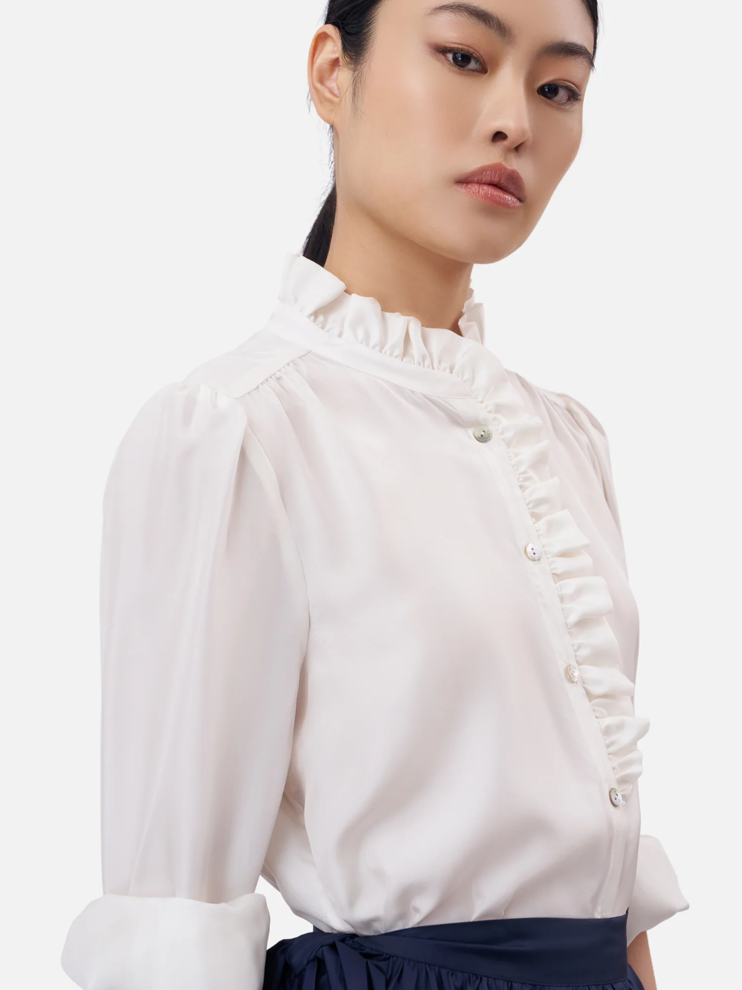 One Side Ruffle Shirt - Image 4
