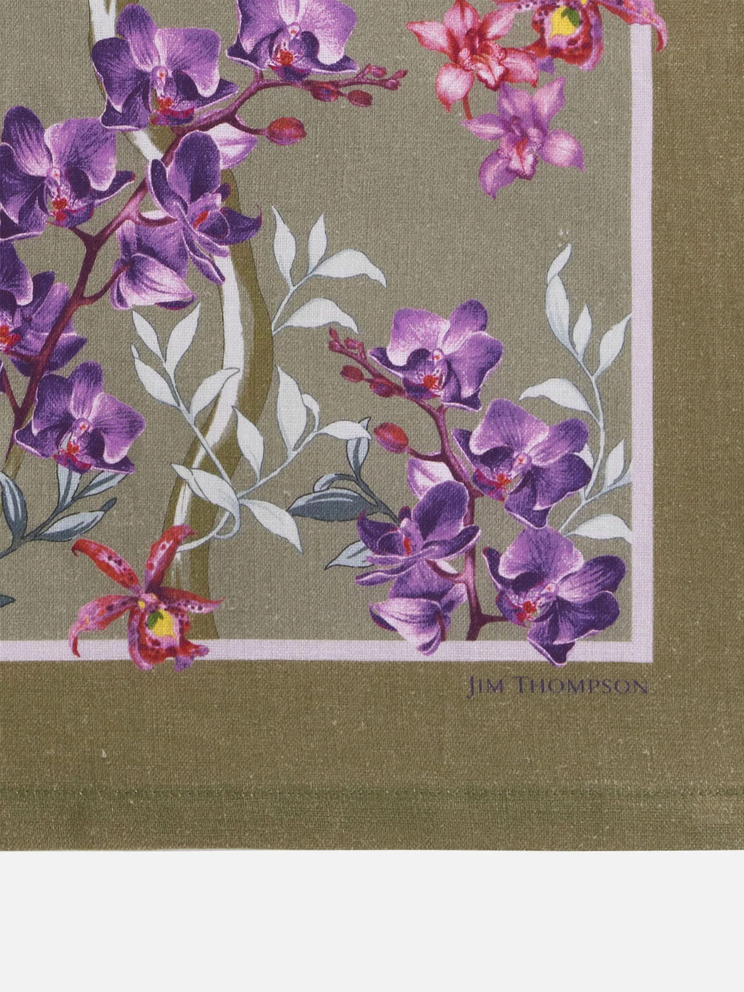 Orchids Bunch Linen Tea Towel - Image 2