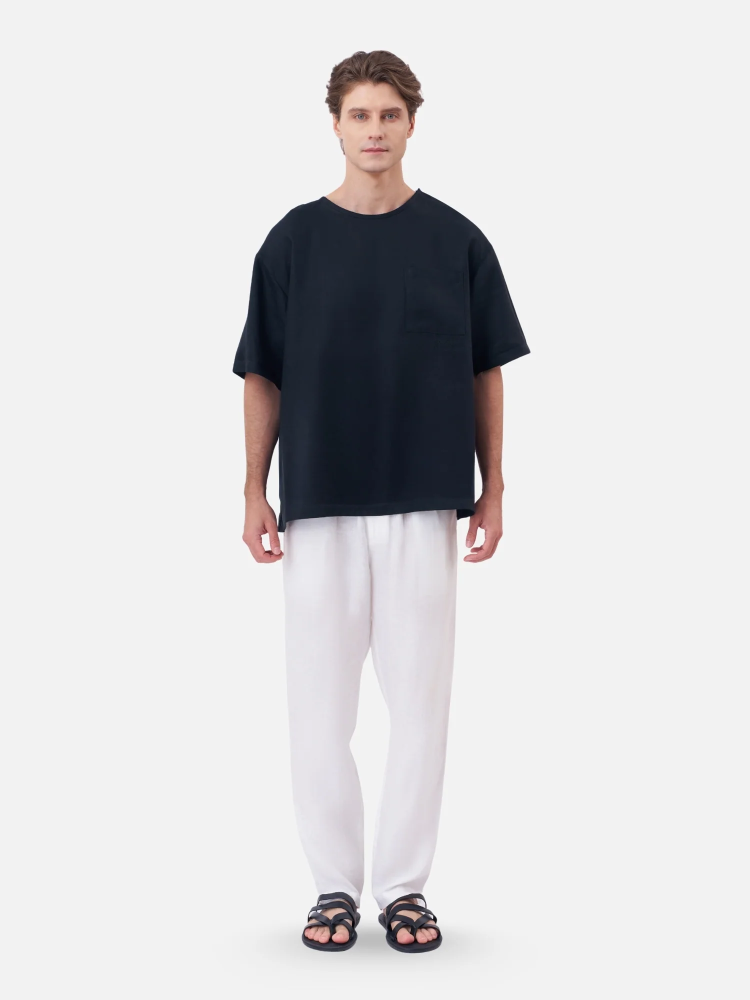 Oversized Linen Shirt with Open Shoulder - Image 4